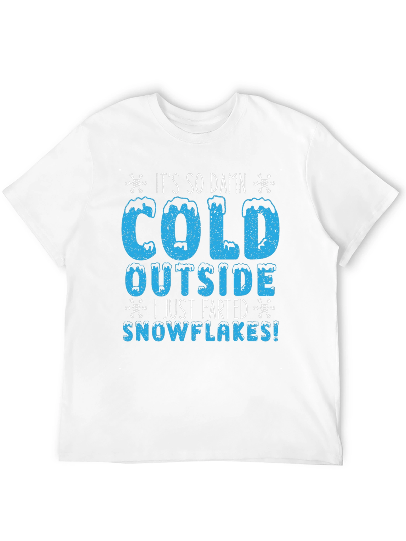 Funny Winter Cold Farted Snowflakes Graphic T-Shirt