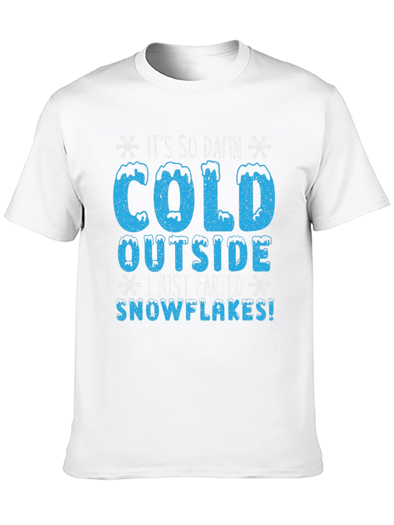Funny Winter Cold Farted Snowflakes Graphic T-Shirt