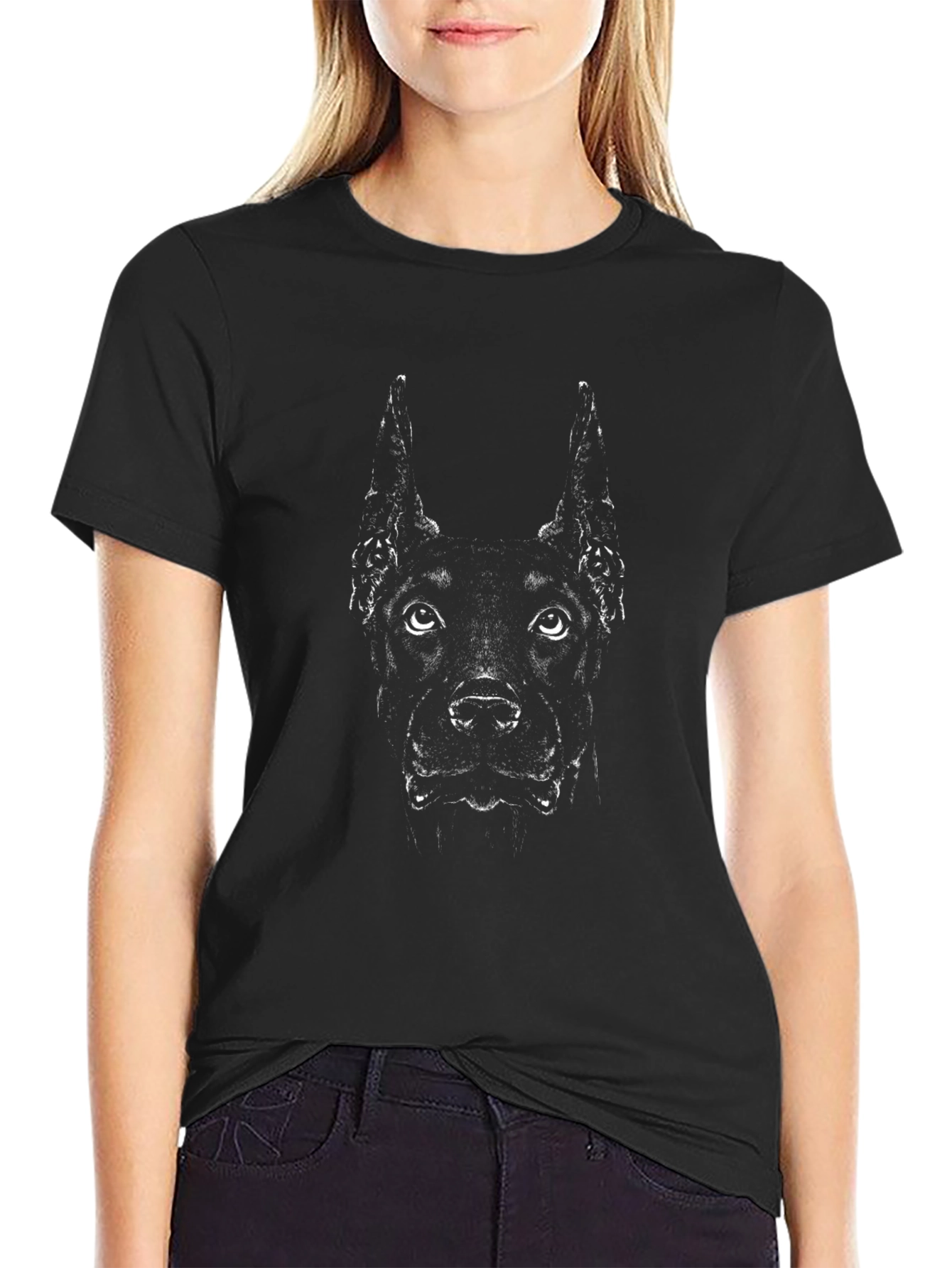 Black Dog Graphic Tee - Sharp Ear Design