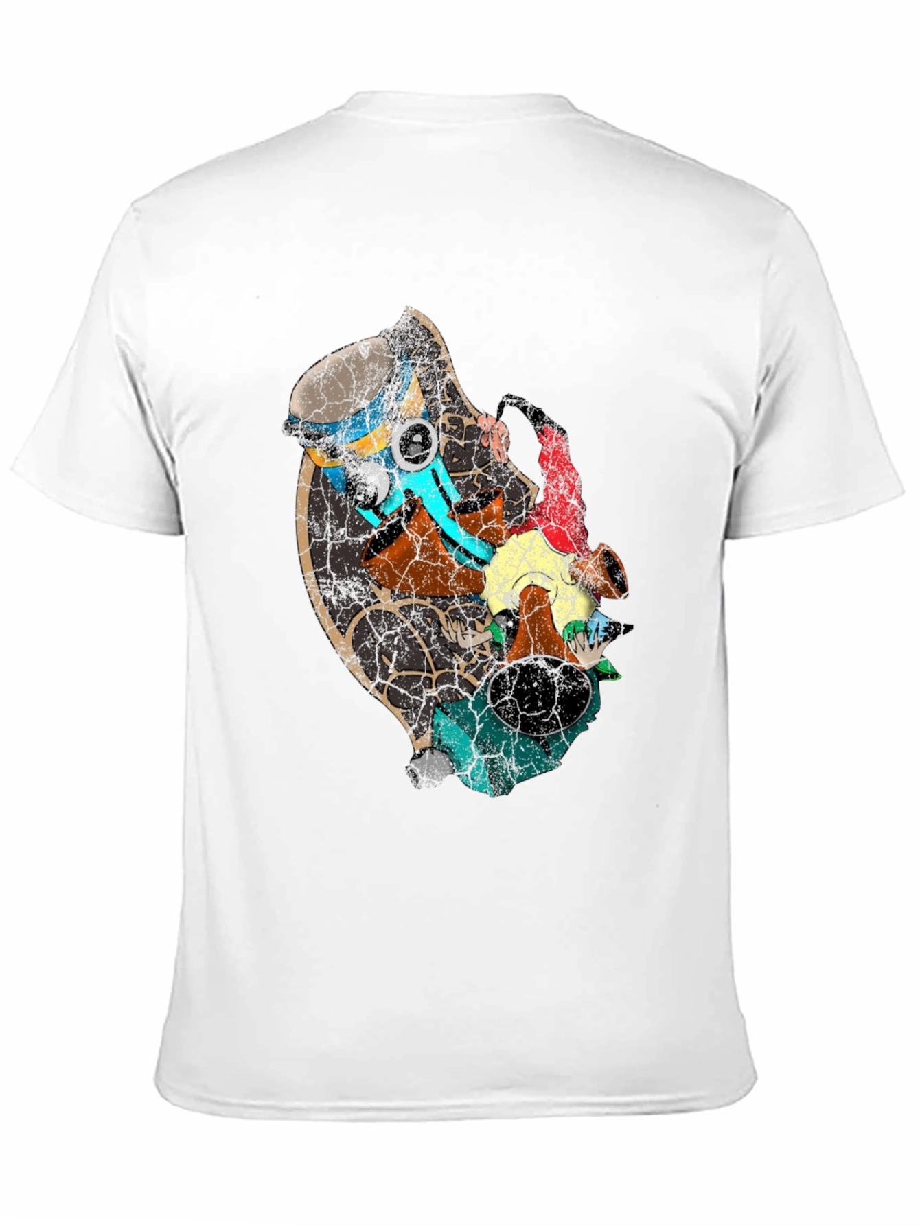 Distressed Abstract Graphic Print Black T-Shirt