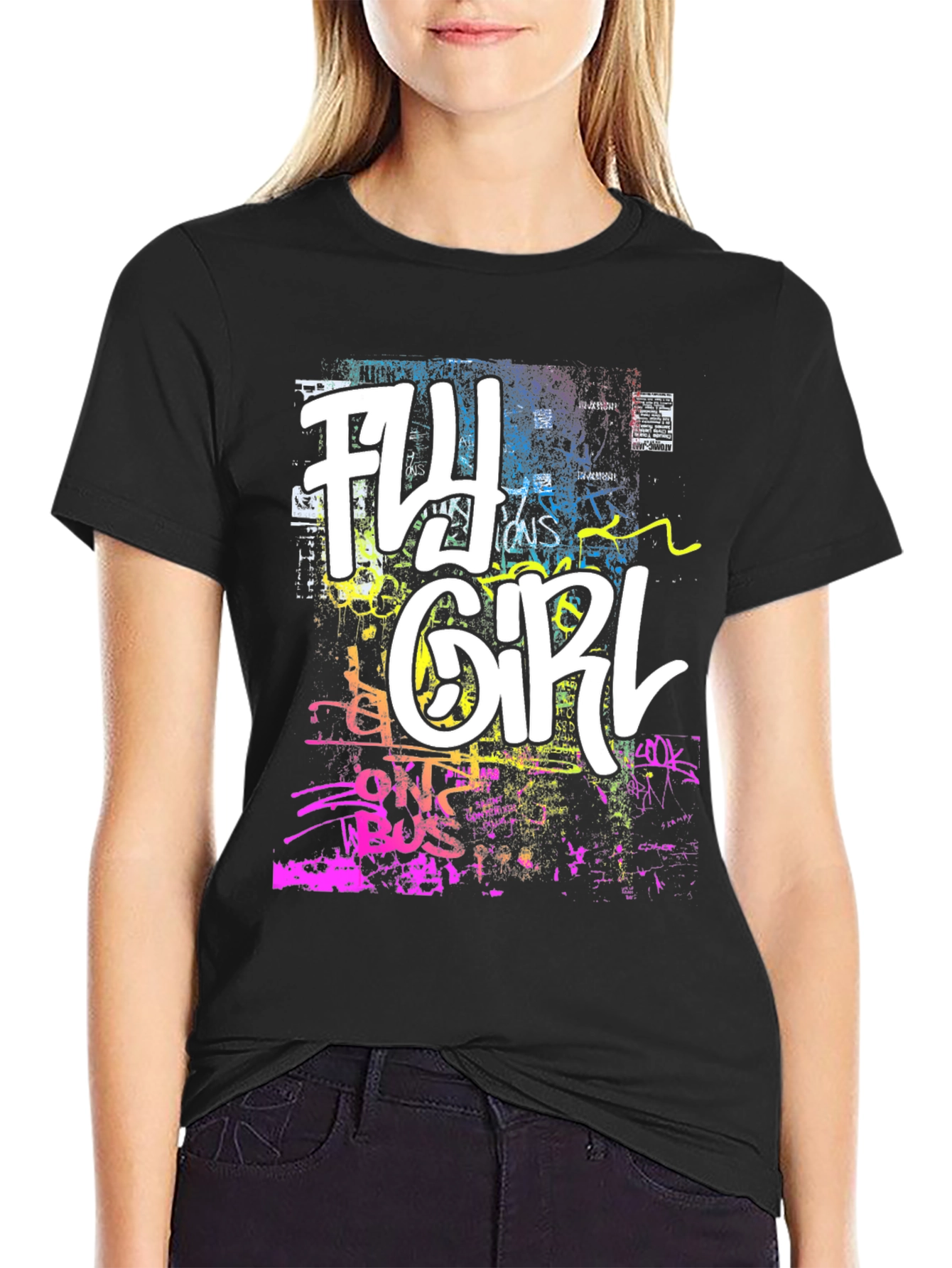 Fly Girl Graphic Tee - Urban Graffiti Style