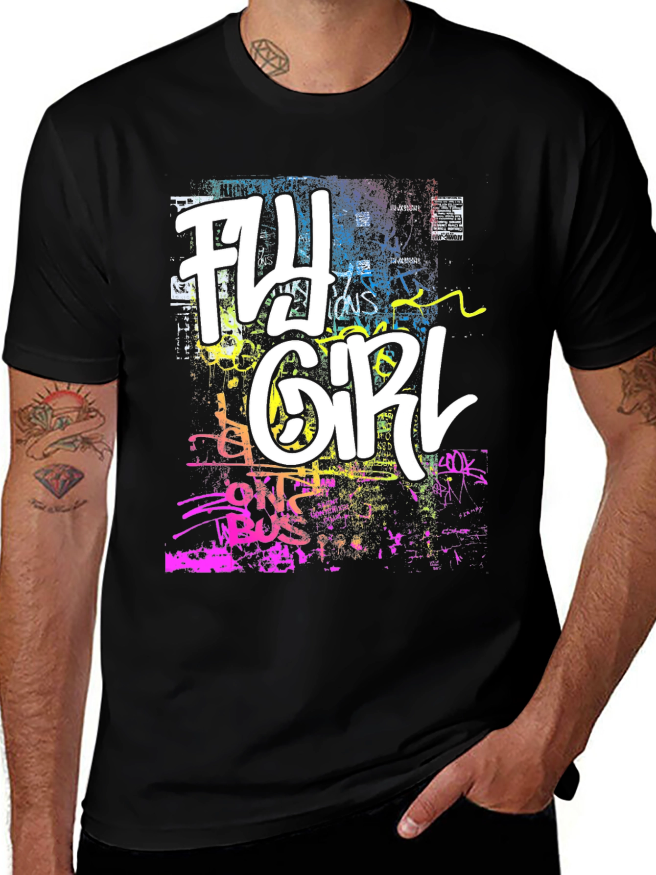 Fly Girl Graphic Tee - Urban Graffiti Style