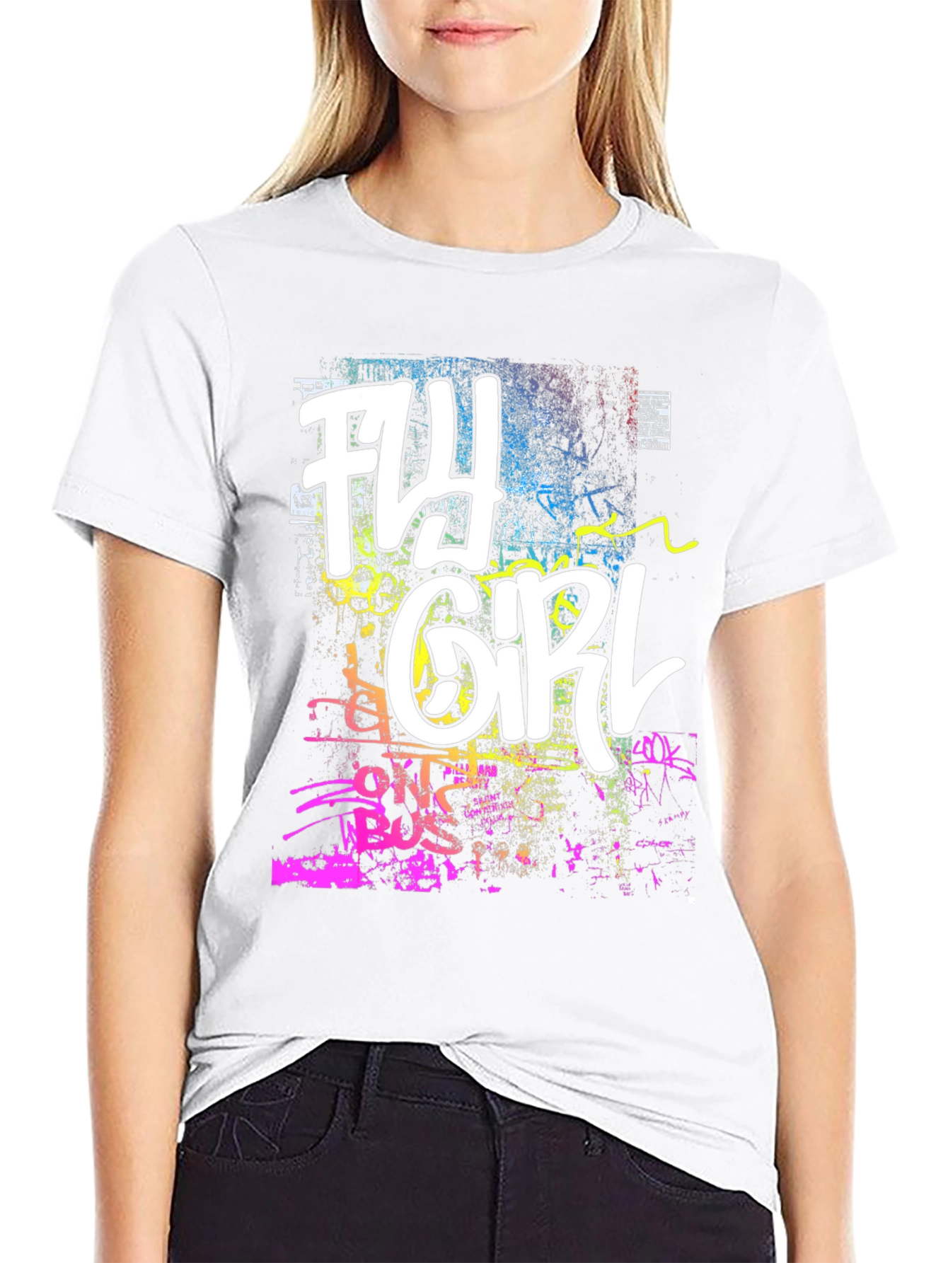 Fly Girl Graphic Tee - Urban Graffiti Style