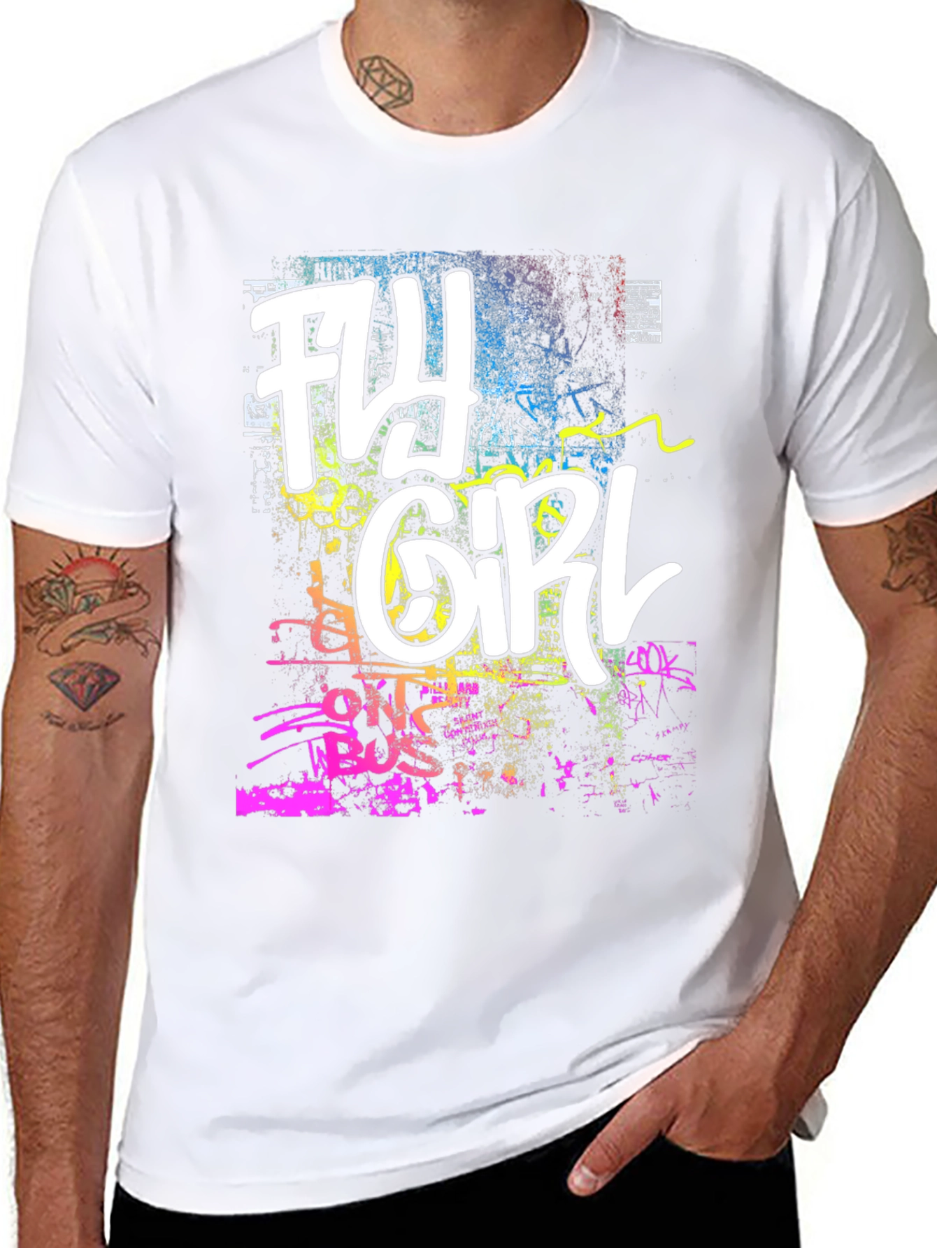 Fly Girl Graphic Tee - Urban Graffiti Style