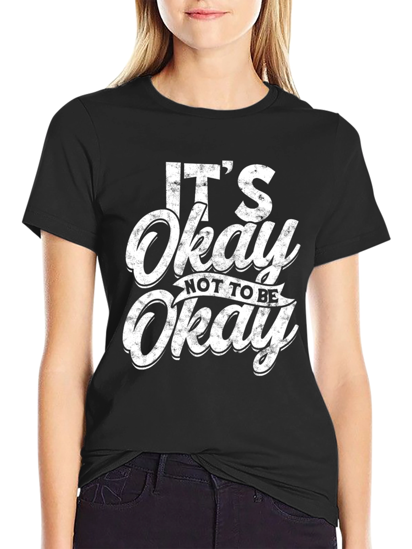 Its Okay To Be Not Okay Black Graphic Tee