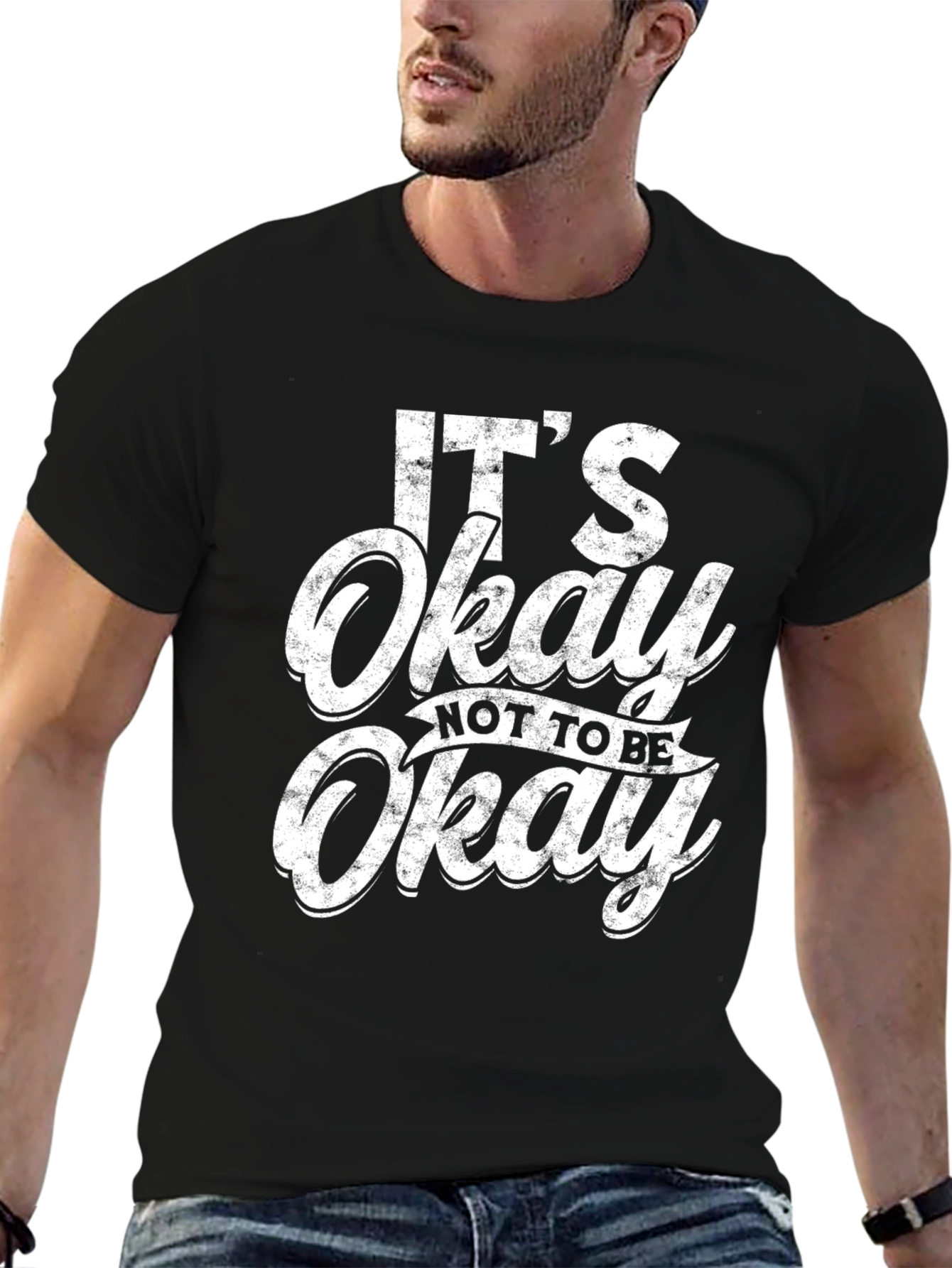 Its Okay To Be Not Okay Black Graphic Tee