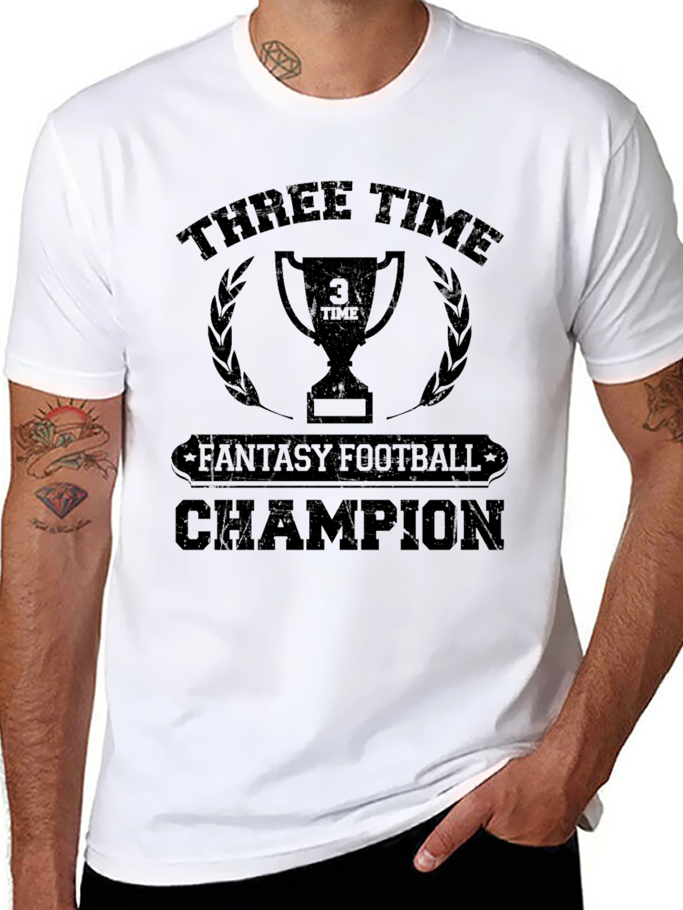 Three-Time Fantasy Football Champion T-Shirt