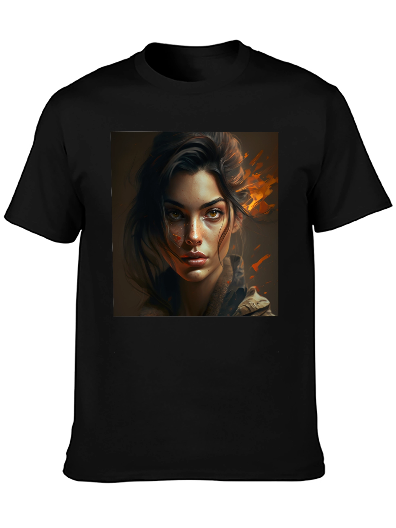 Graphic Tee - Woman Portrait Black T-Shirt