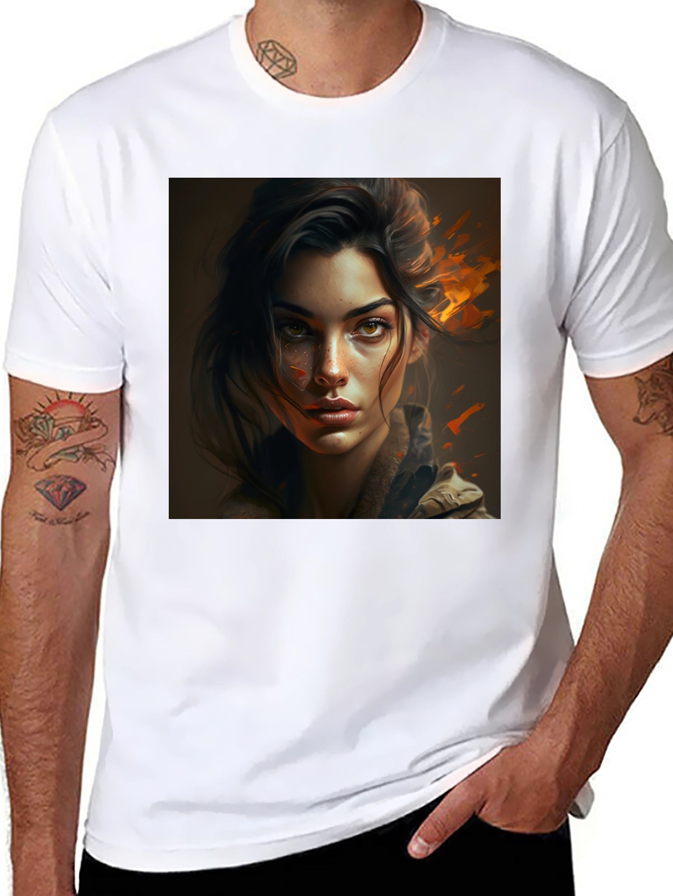 Graphic Tee - Woman Portrait Black T-Shirt
