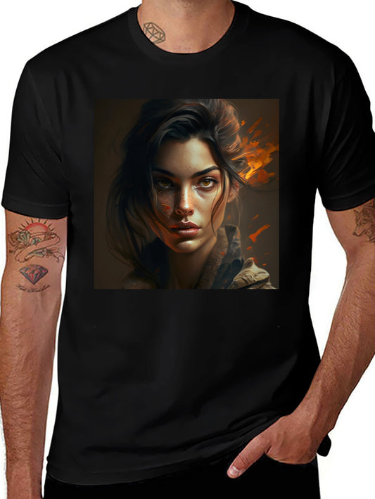 Graphic Tee - Woman Portrait Black T-Shirt