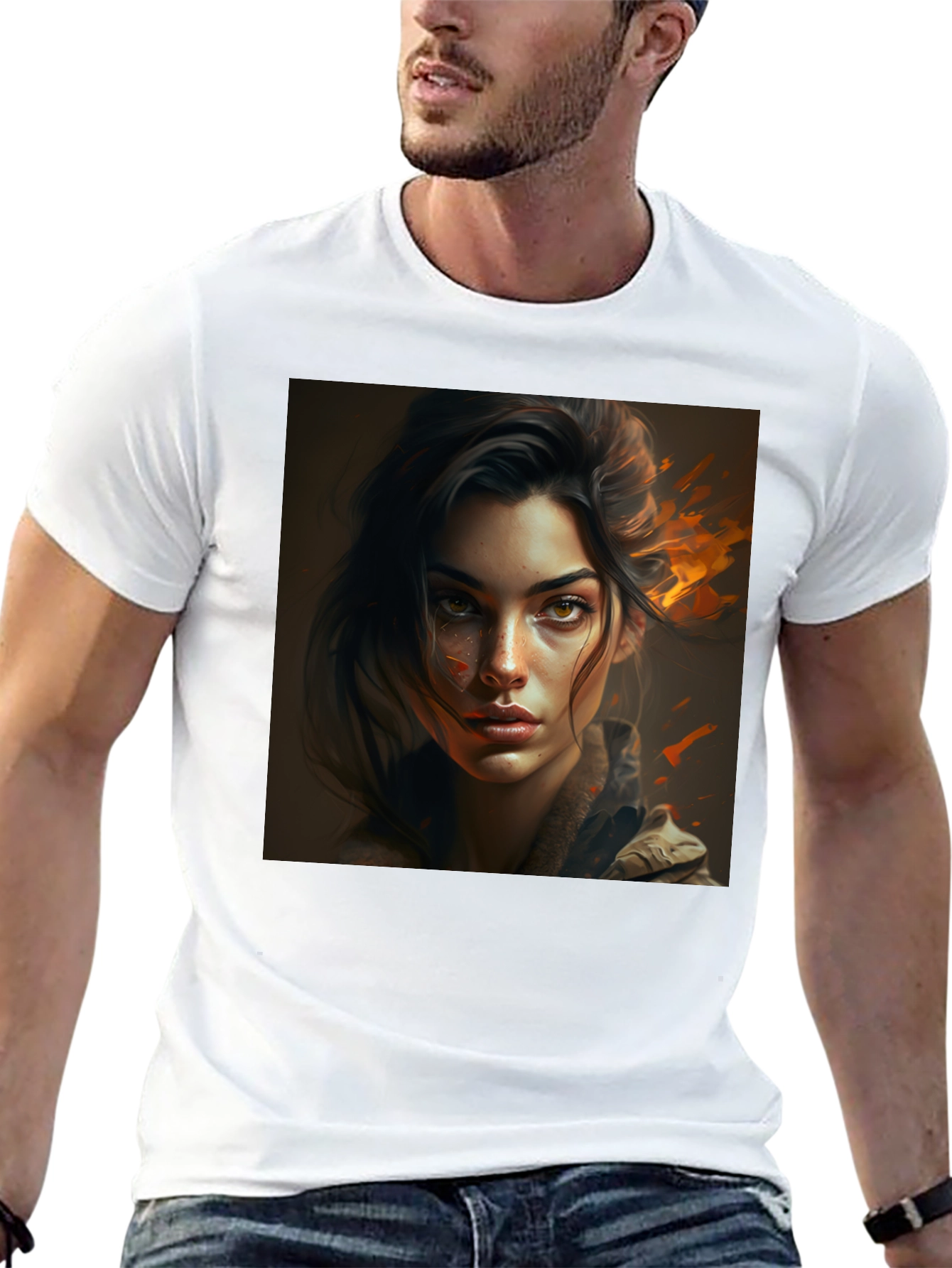 Graphic Tee - Woman Portrait Black T-Shirt