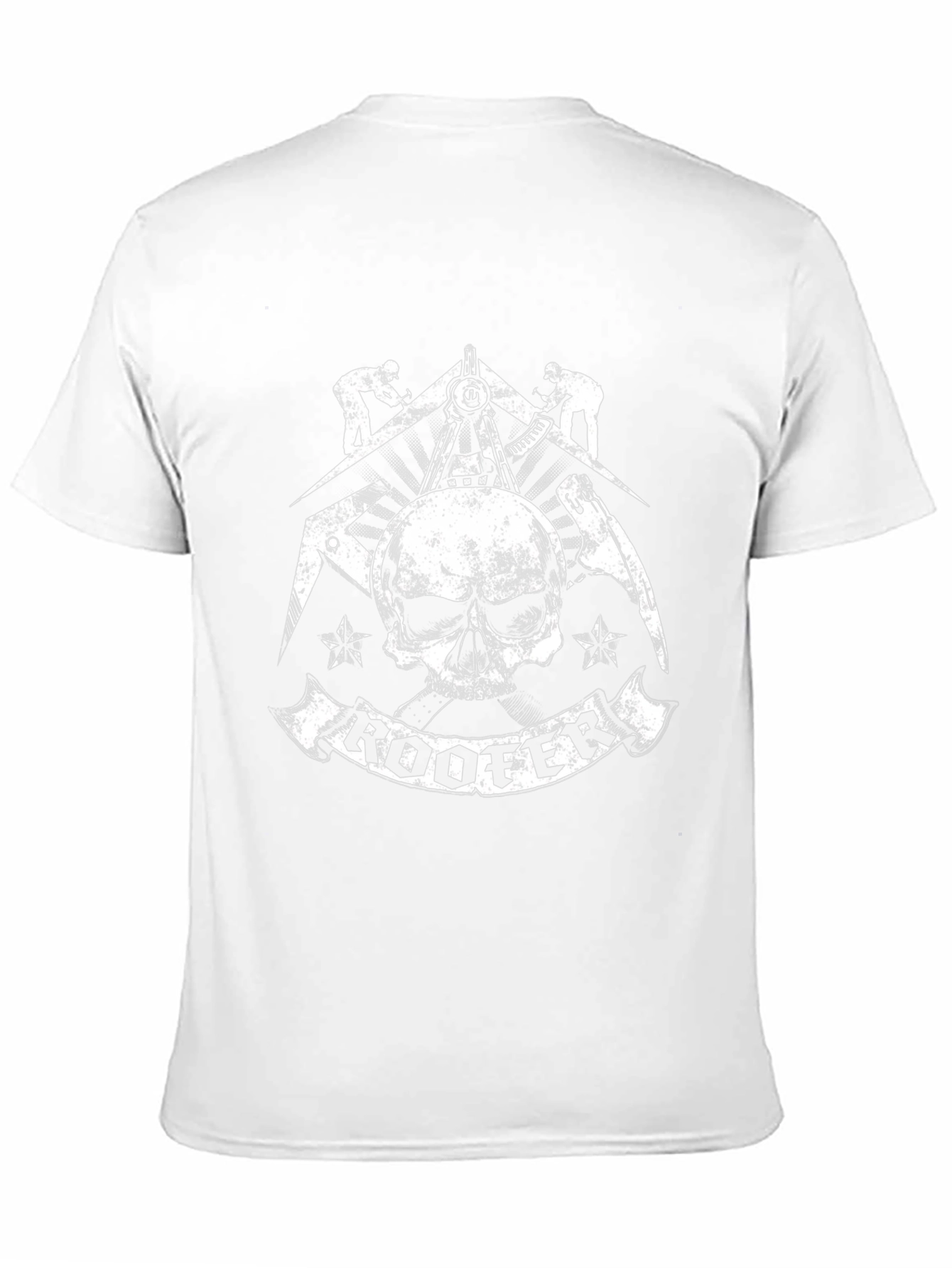 Roofer Skull Graphic T-Shirt - Black