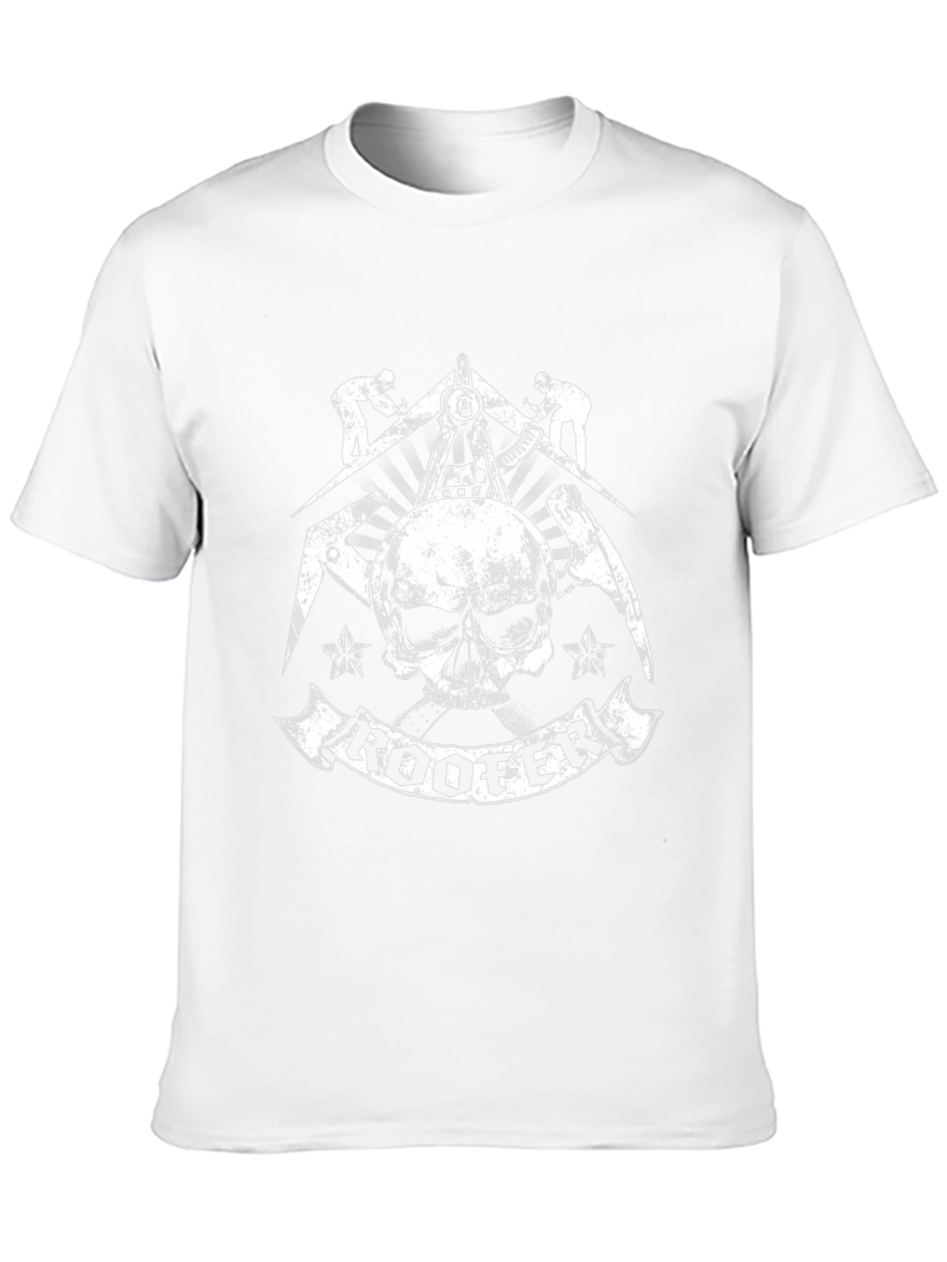 Roofer Skull Graphic T-Shirt - Black