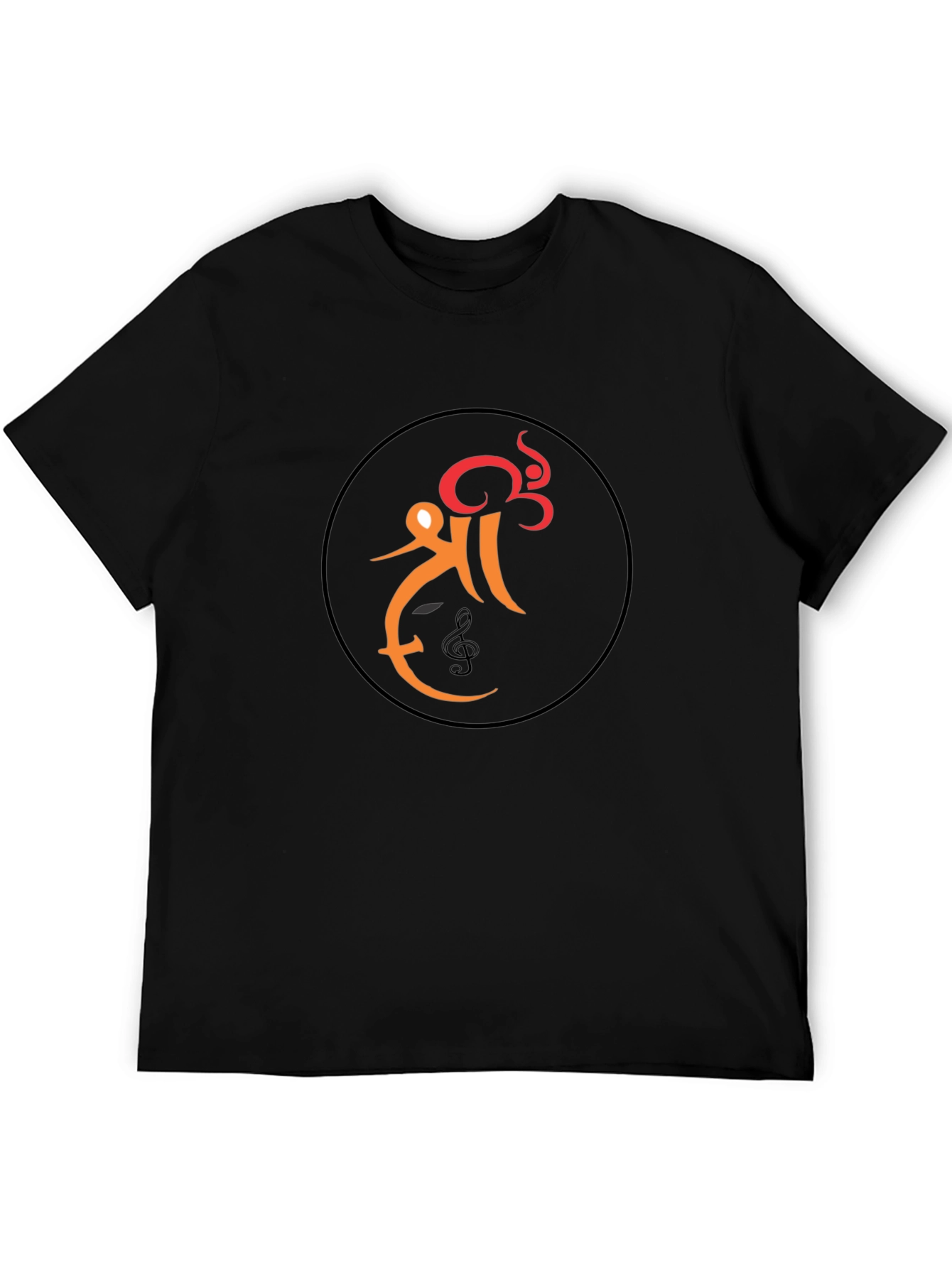 Stylish Black T-Shirt with Unique Graphic Design