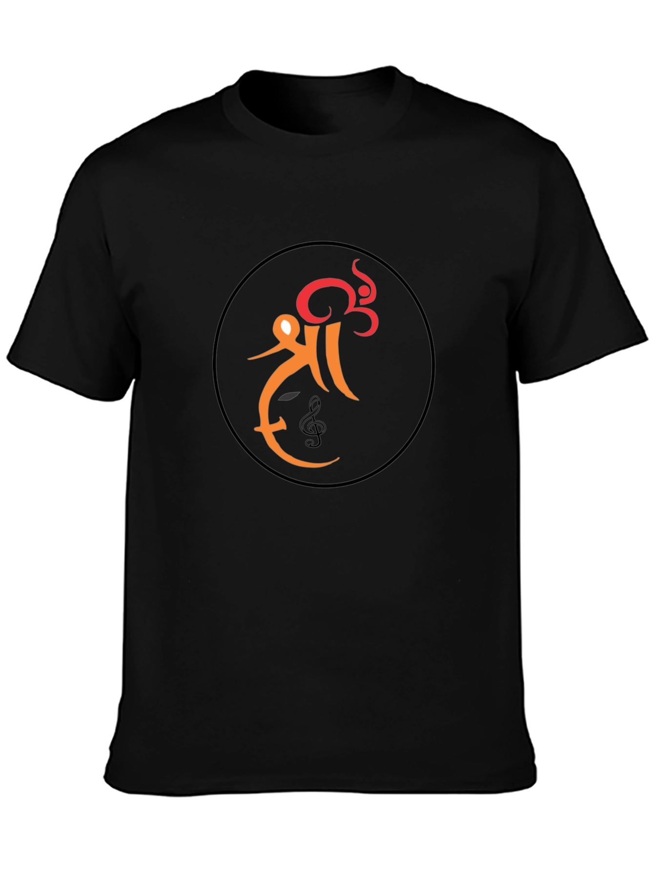 Stylish Black T-Shirt with Unique Graphic Design