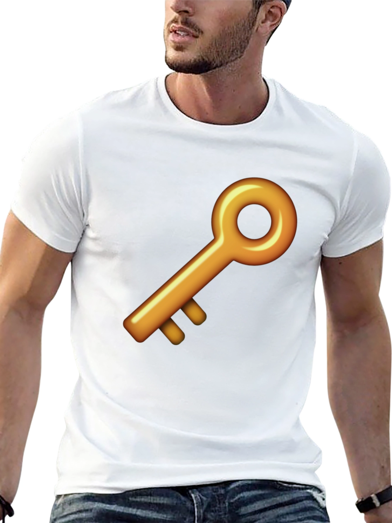 Golden Key Graphic Black T-Shirt
