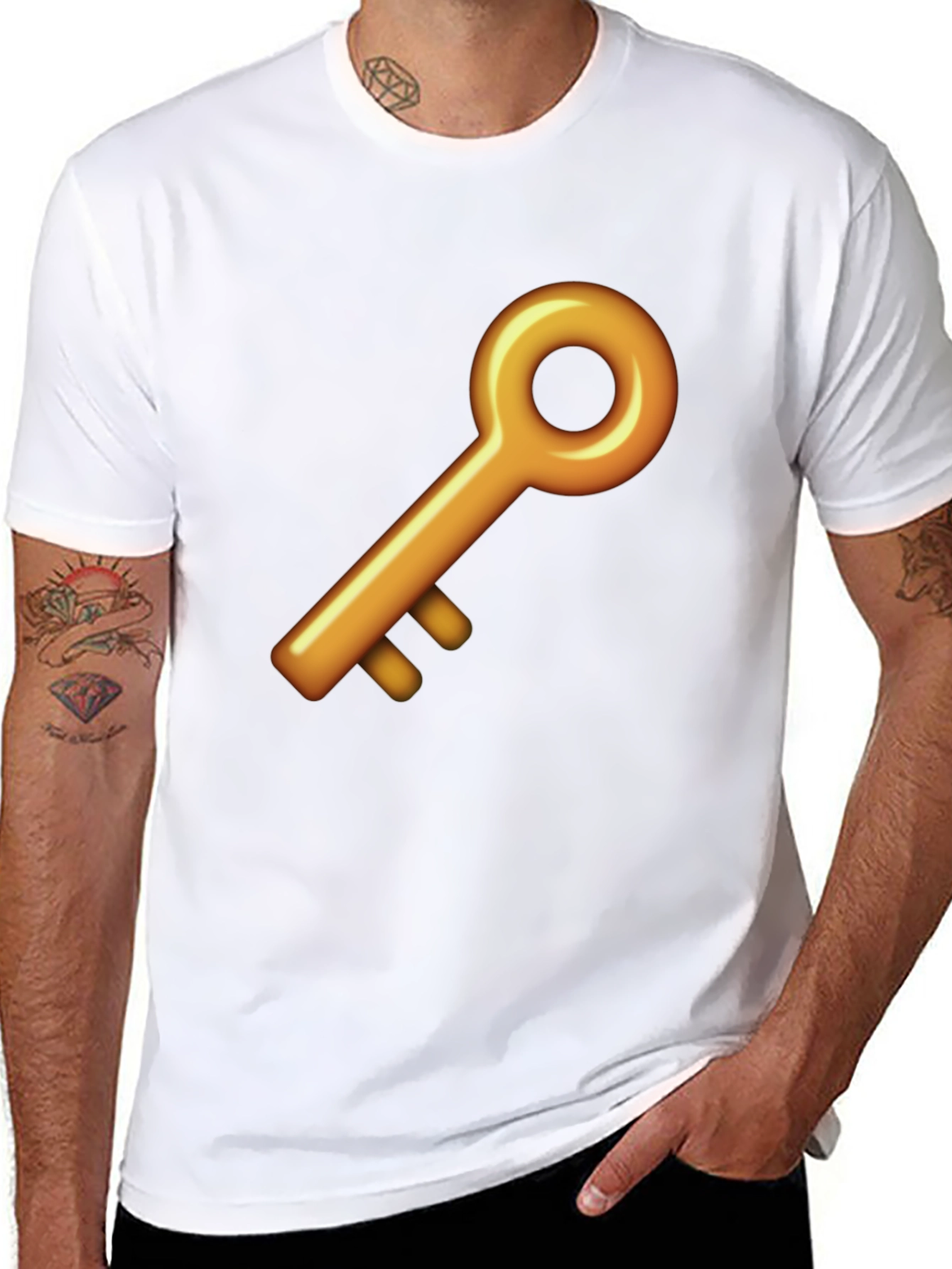 Golden Key Graphic Black T-Shirt
