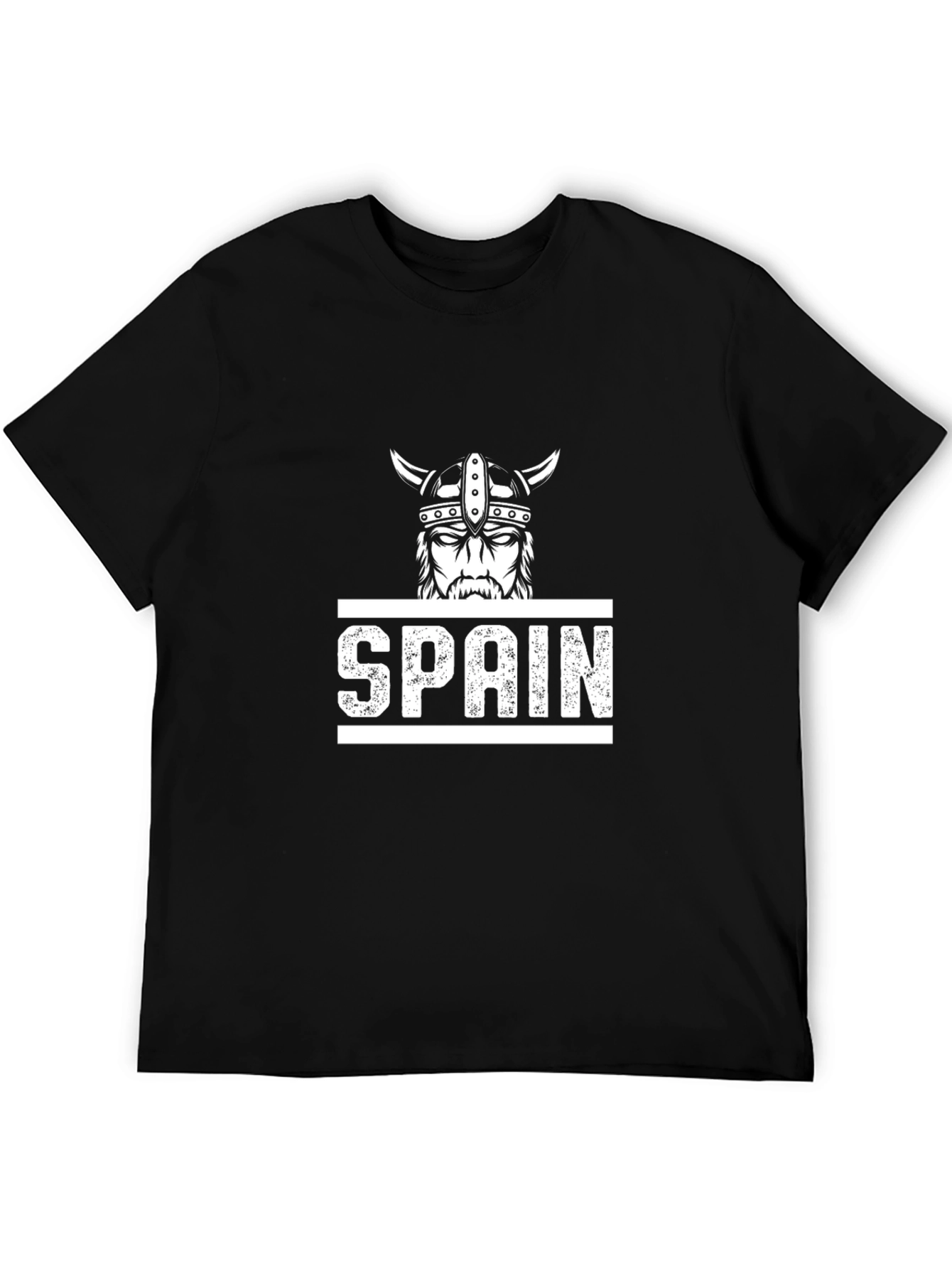 Spain Viking Helmet Graphic Black T-Shirt