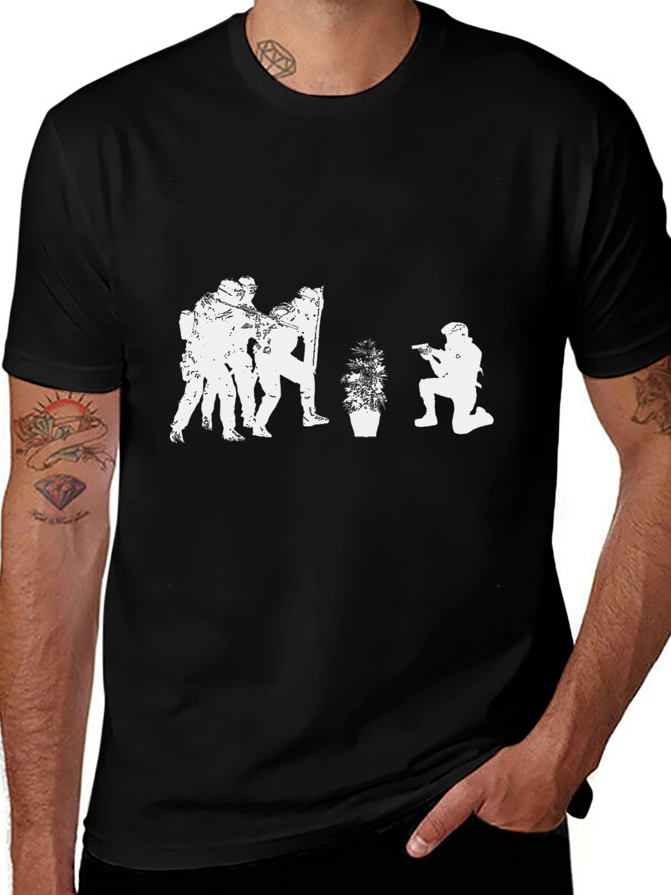 Tactical Plant T-Shirt - Black Graphic Tee