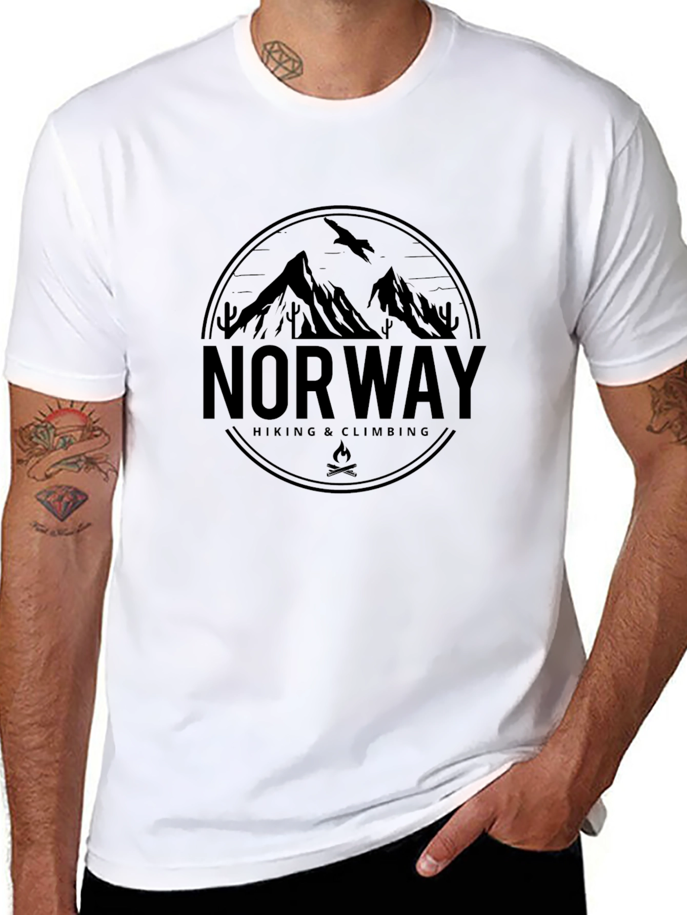 Norway Hiking & Climbing Graphic Tee - Black