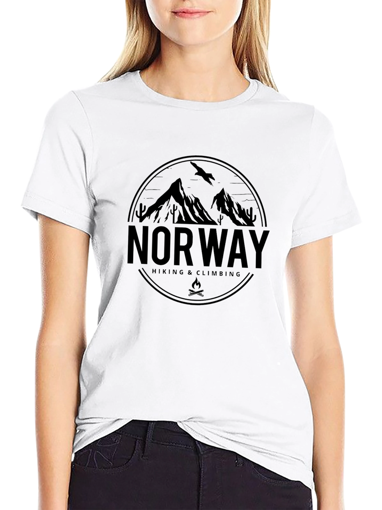 Norway Hiking & Climbing Graphic Tee - Black