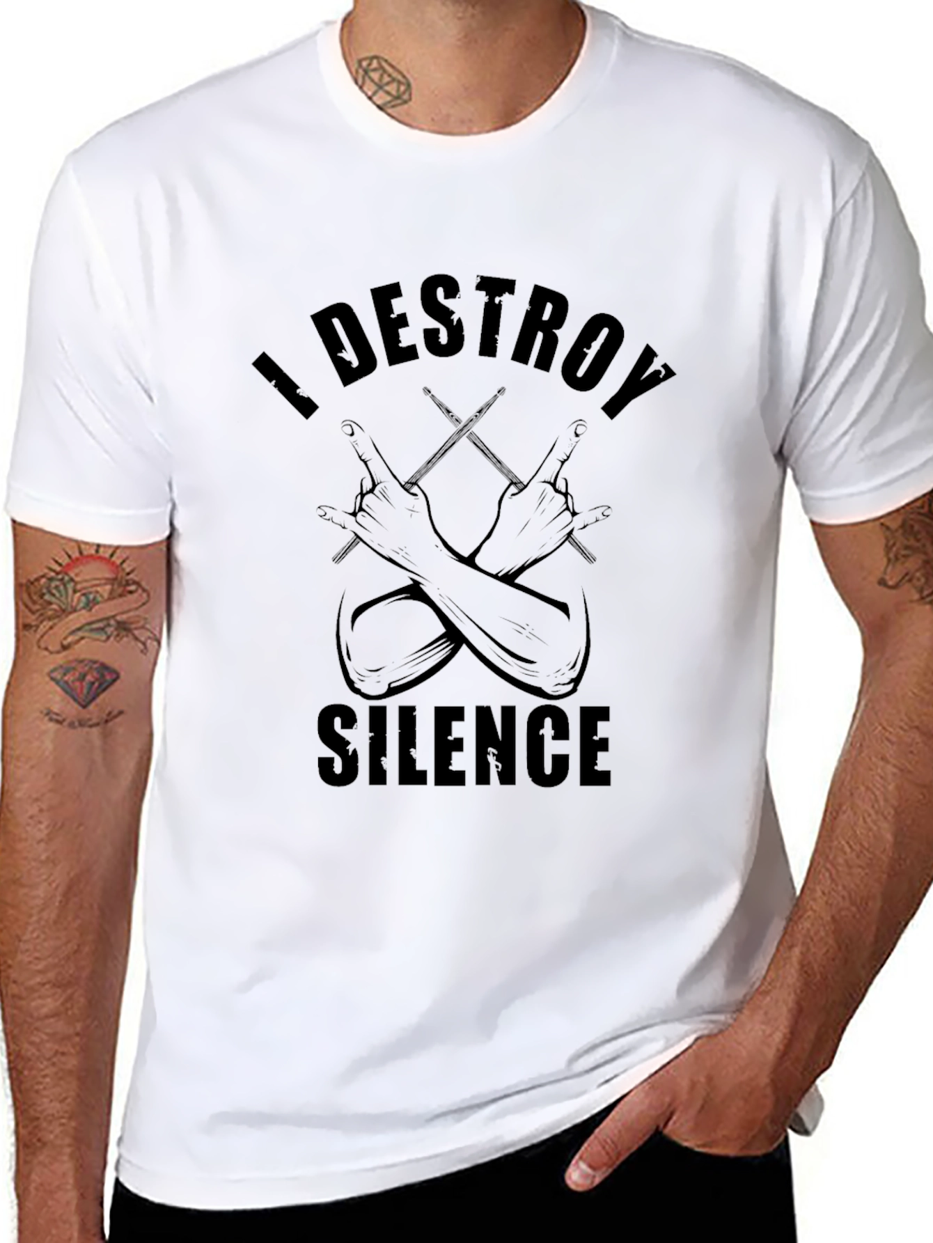 I Destroy Silence Drummer T-Shirt