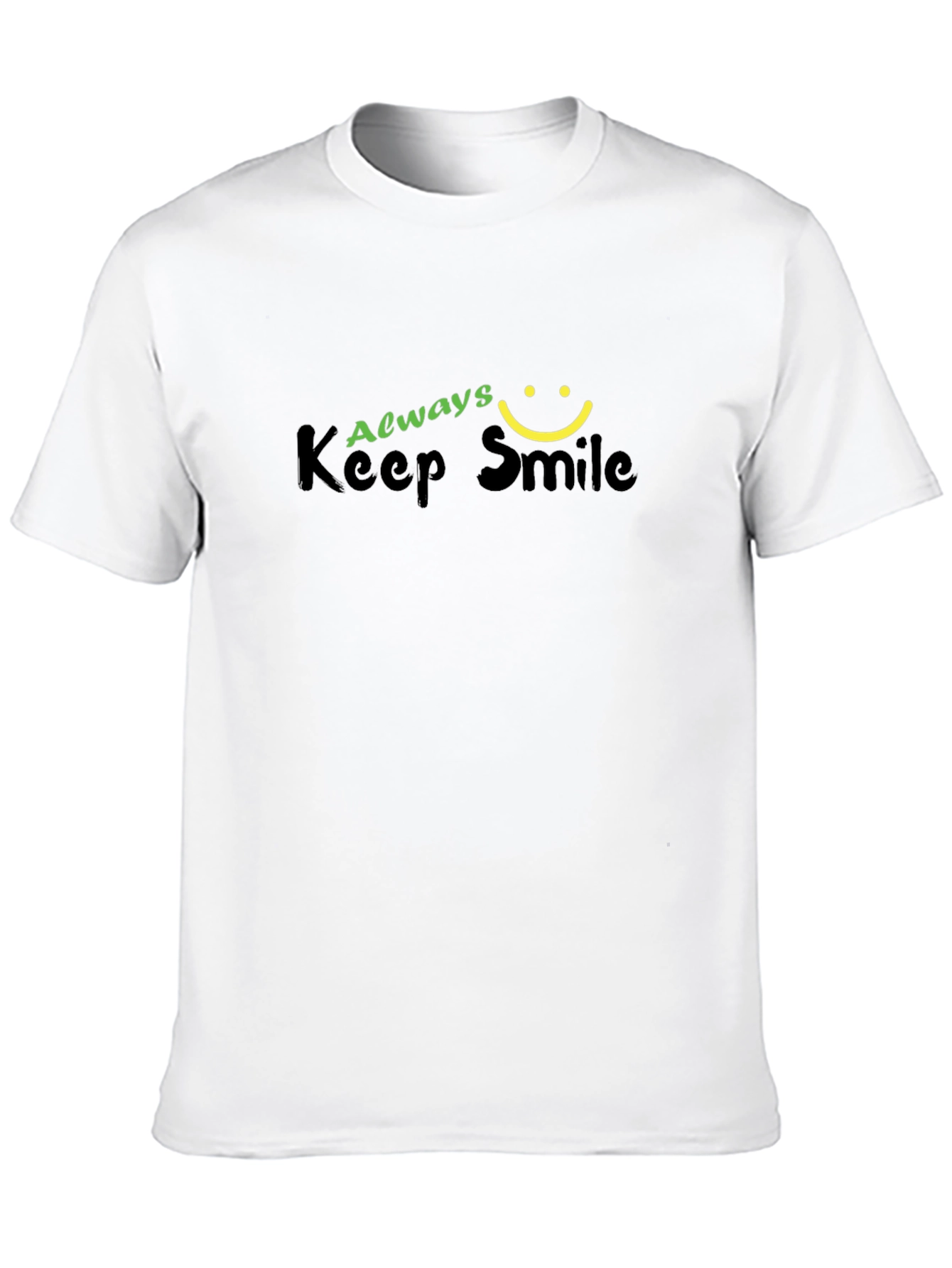 Always Keep Smile Graphic Black T-Shirt