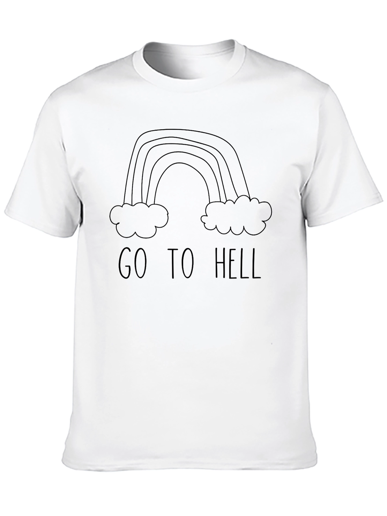 Go To Hell Rainbow Graphic Black T-Shirt