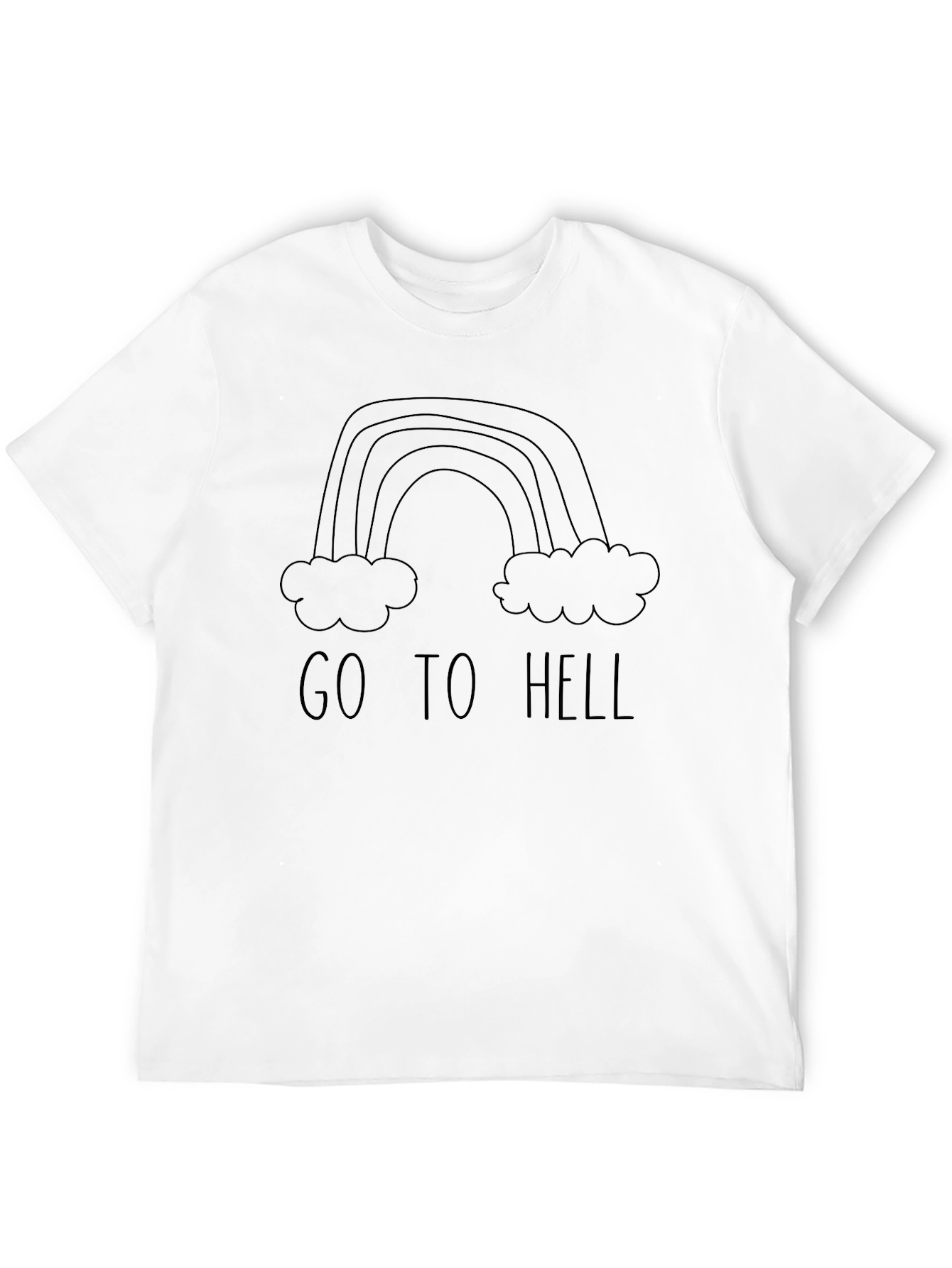 Go To Hell Rainbow Graphic Black T-Shirt
