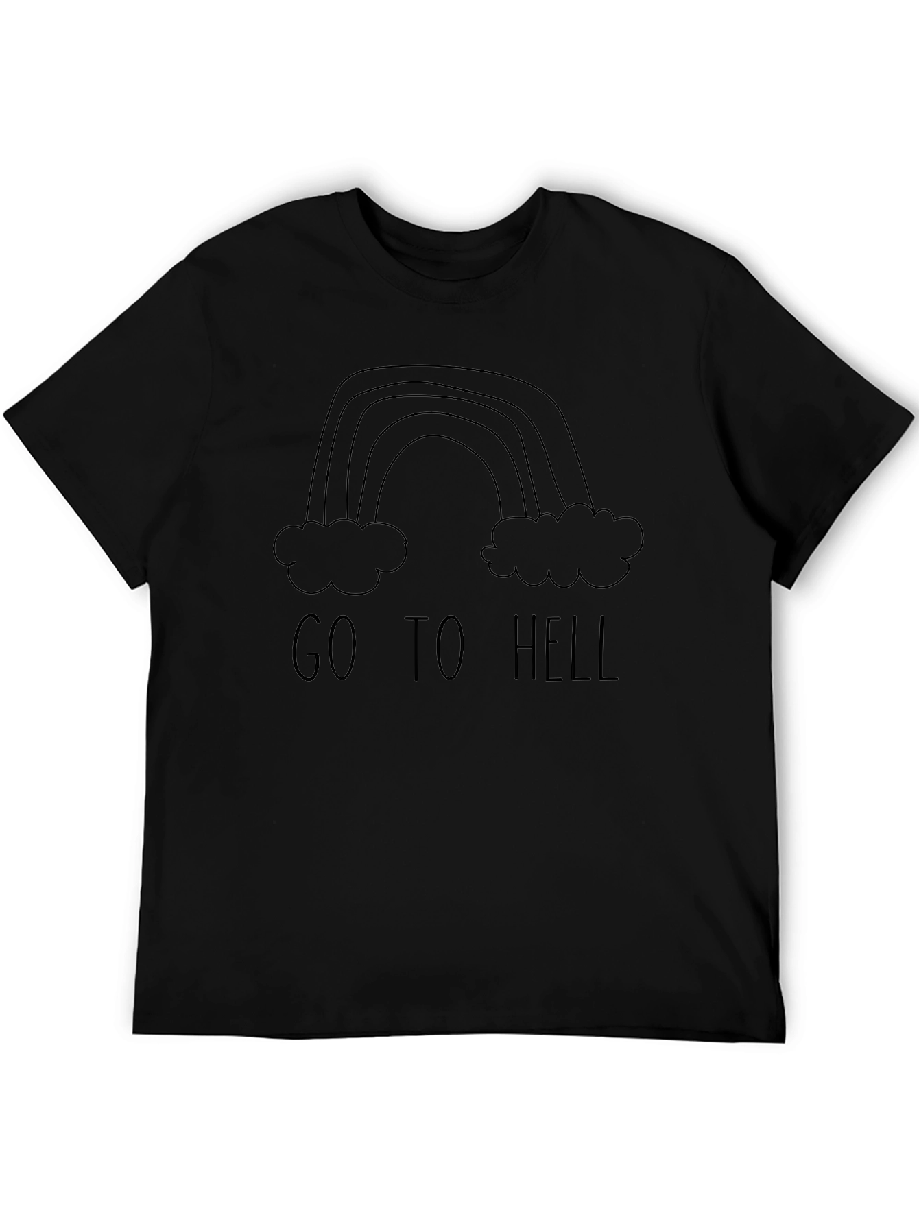 Go To Hell Rainbow Graphic Black T-Shirt