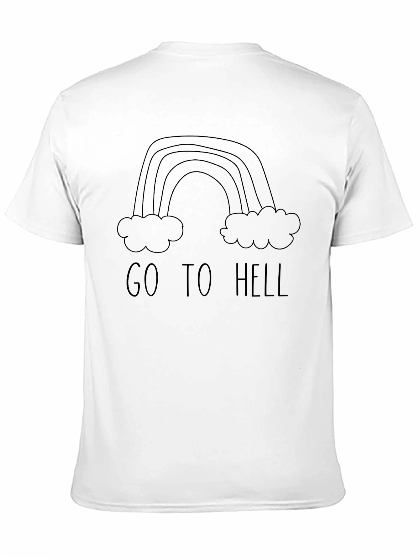 Go To Hell Rainbow Graphic Black T-Shirt