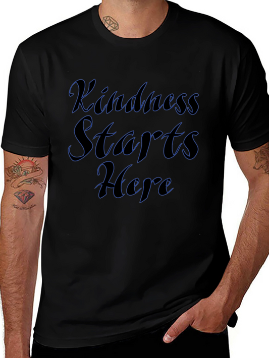 Kindness Starts Here Graphic T-Shirt - Stylish Crew Neck Tee