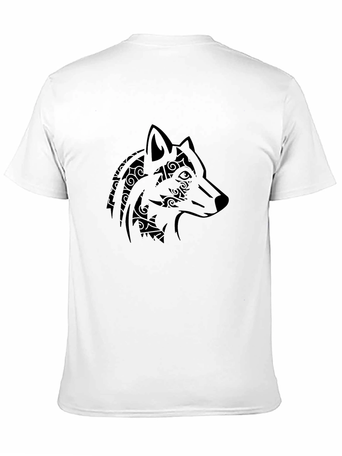 Tribal Wolf Graphic Tee - Mens Black T-Shirt