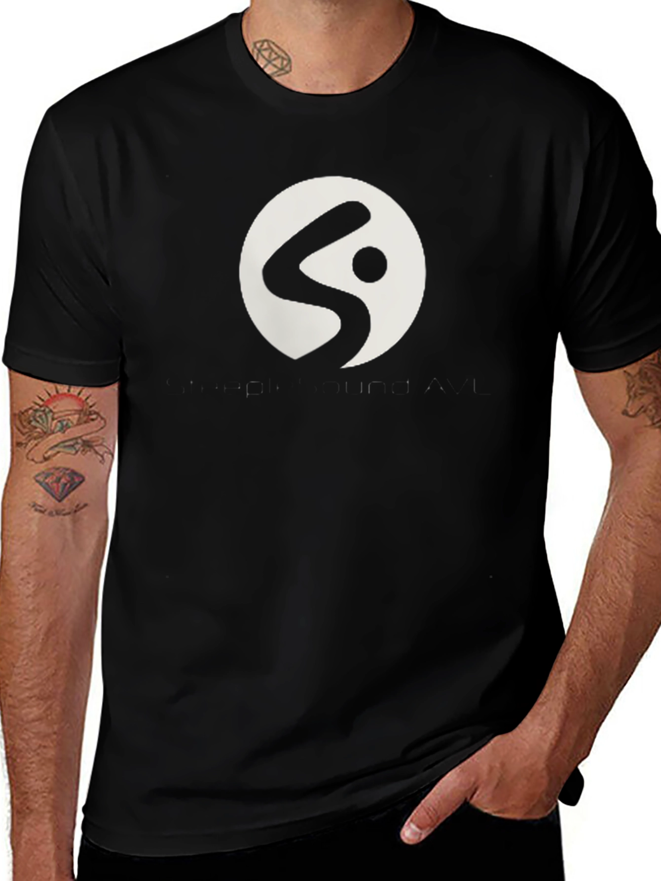Stylish Black T-Shirt with Abstract Logo