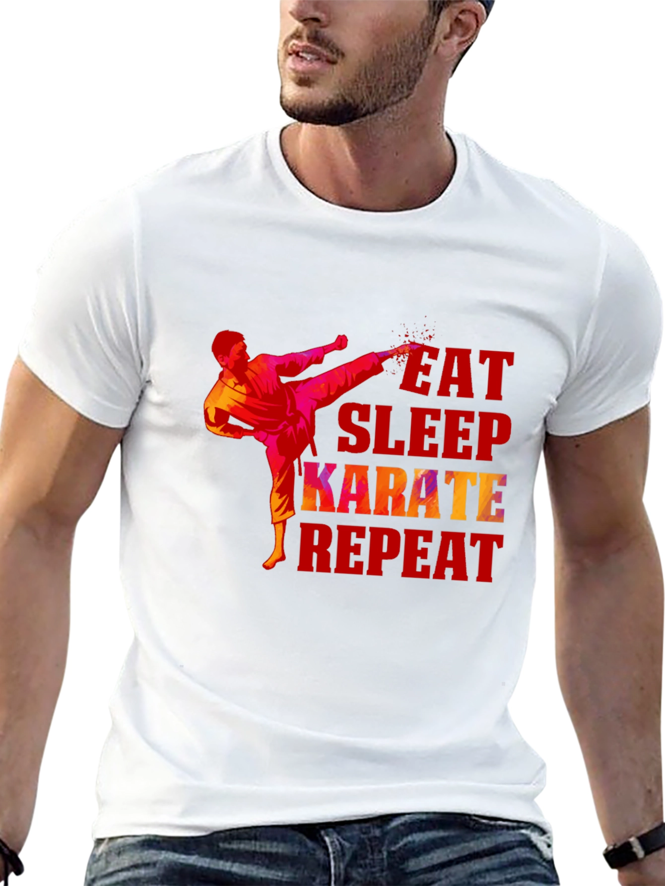 Eat Sleep Karate Repeat Graphic T-Shirt