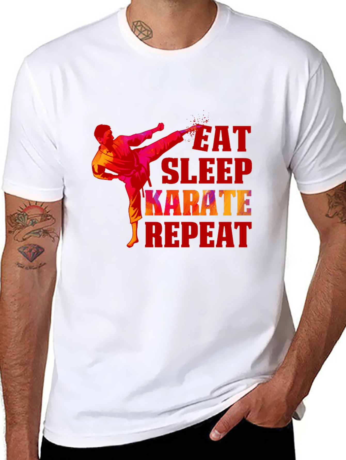 Eat Sleep Karate Repeat Graphic T-Shirt
