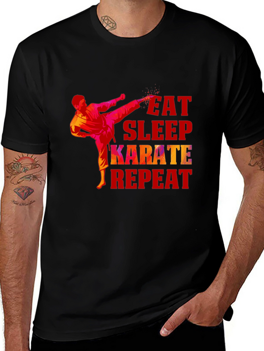 Eat Sleep Karate Repeat Graphic T-Shirt