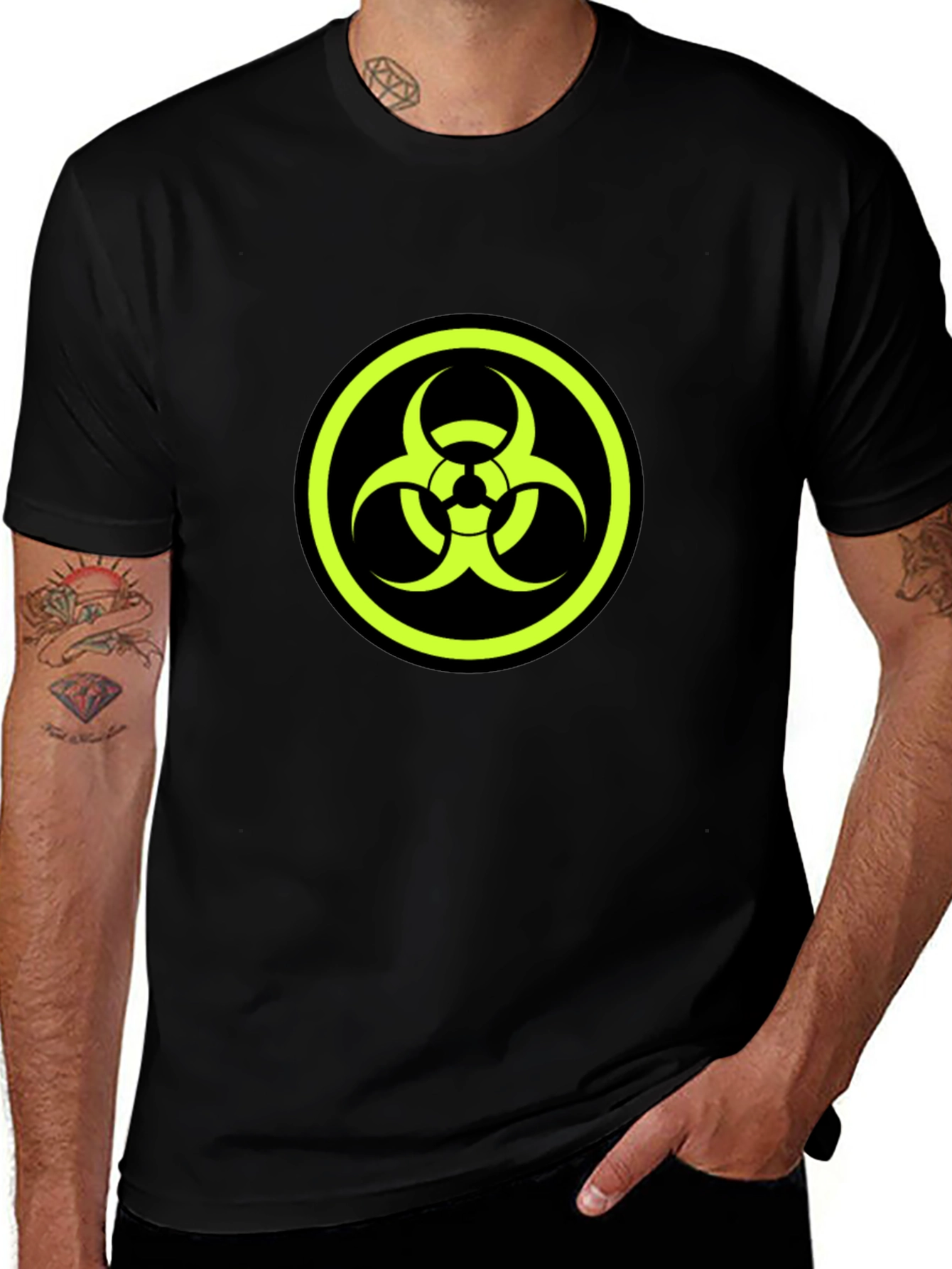 Biohazard Symbol Graphic Tee - Black T-Shirt