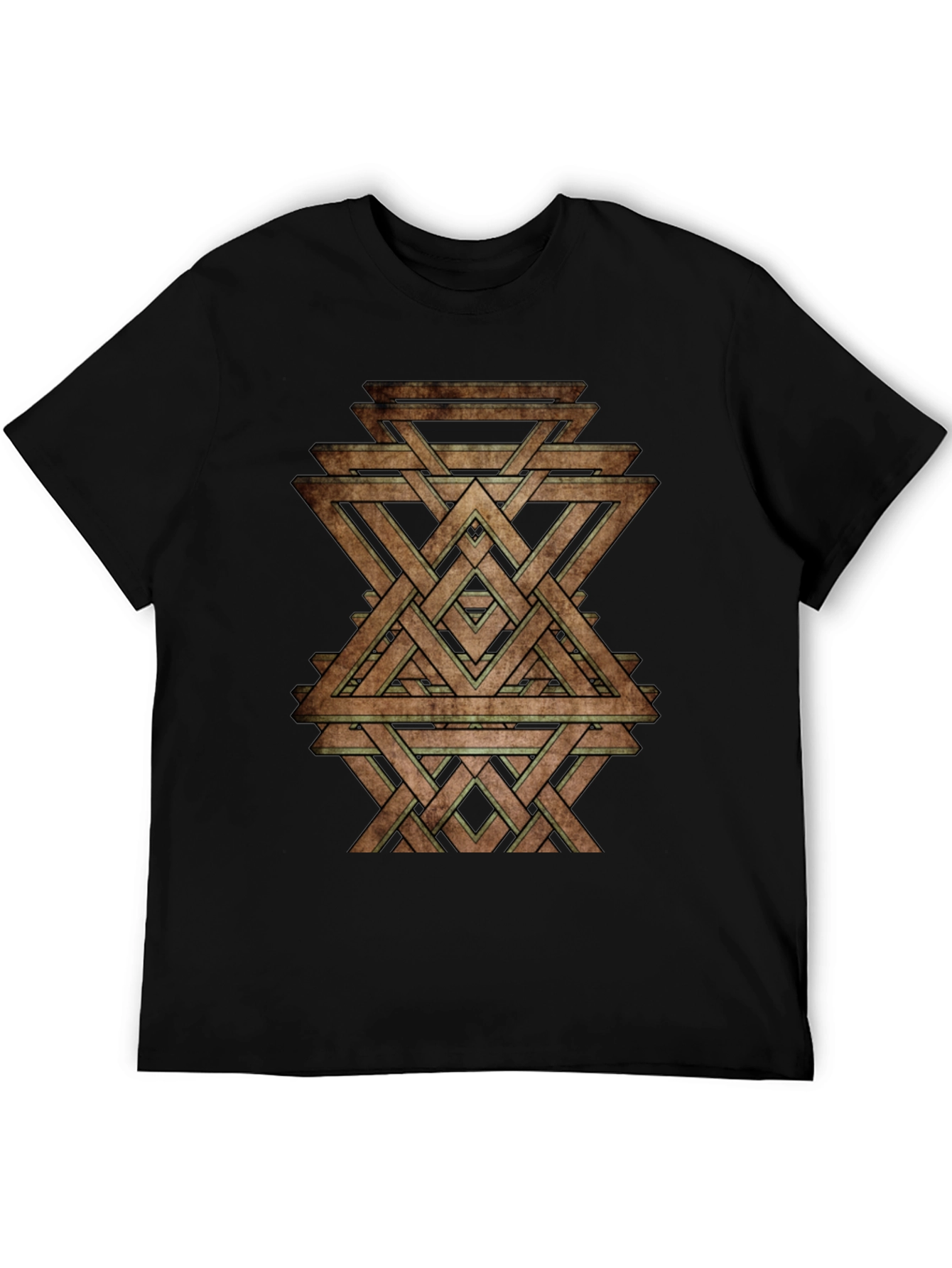 Geometric Woven Triangle Graphic T-Shirt