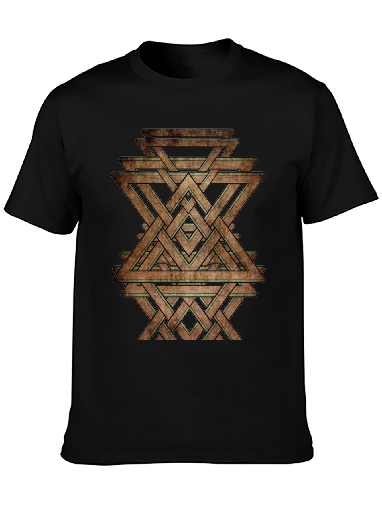 Geometric Woven Triangle Graphic T-Shirt