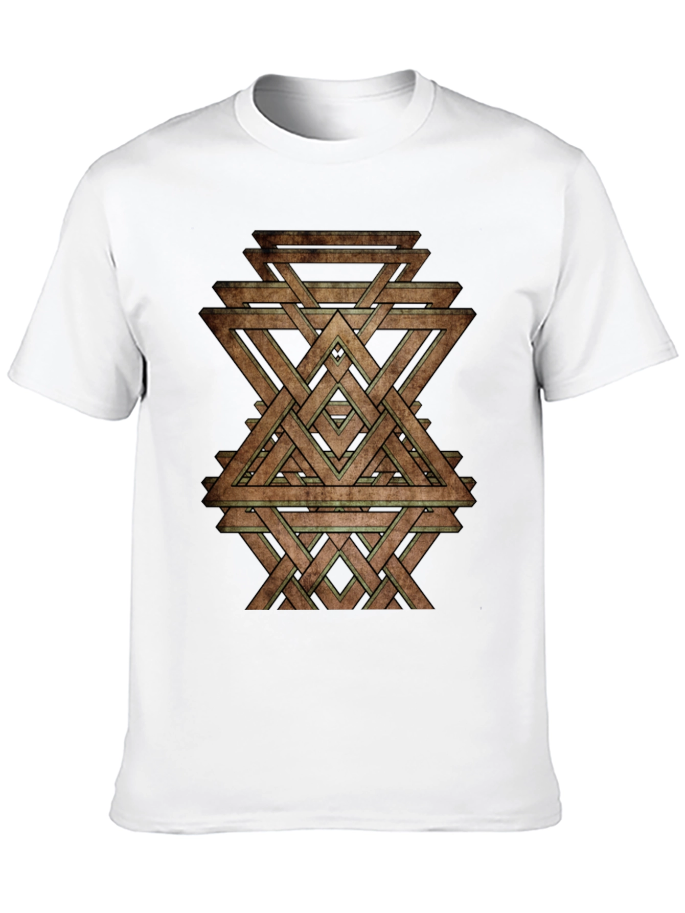 Geometric Woven Triangle Graphic T-Shirt