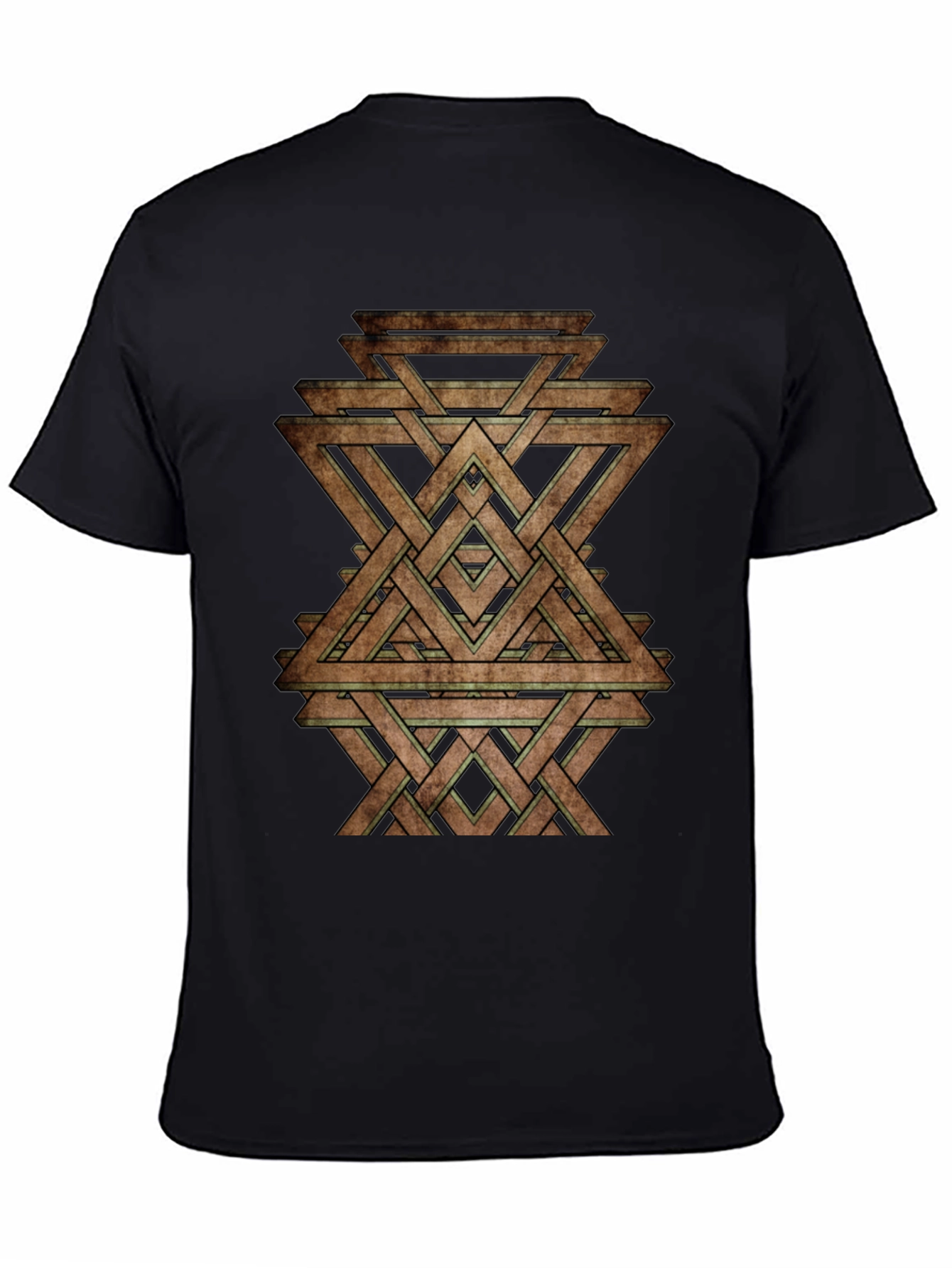 Geometric Woven Triangle Graphic T-Shirt