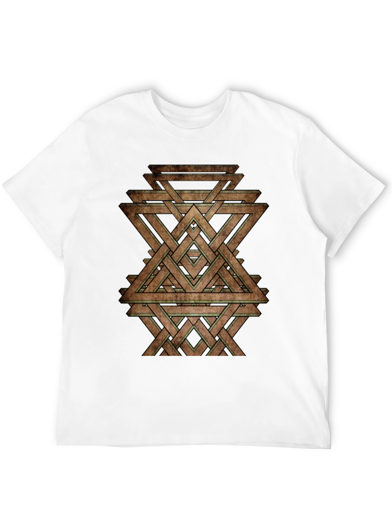 Geometric Woven Triangle Graphic T-Shirt