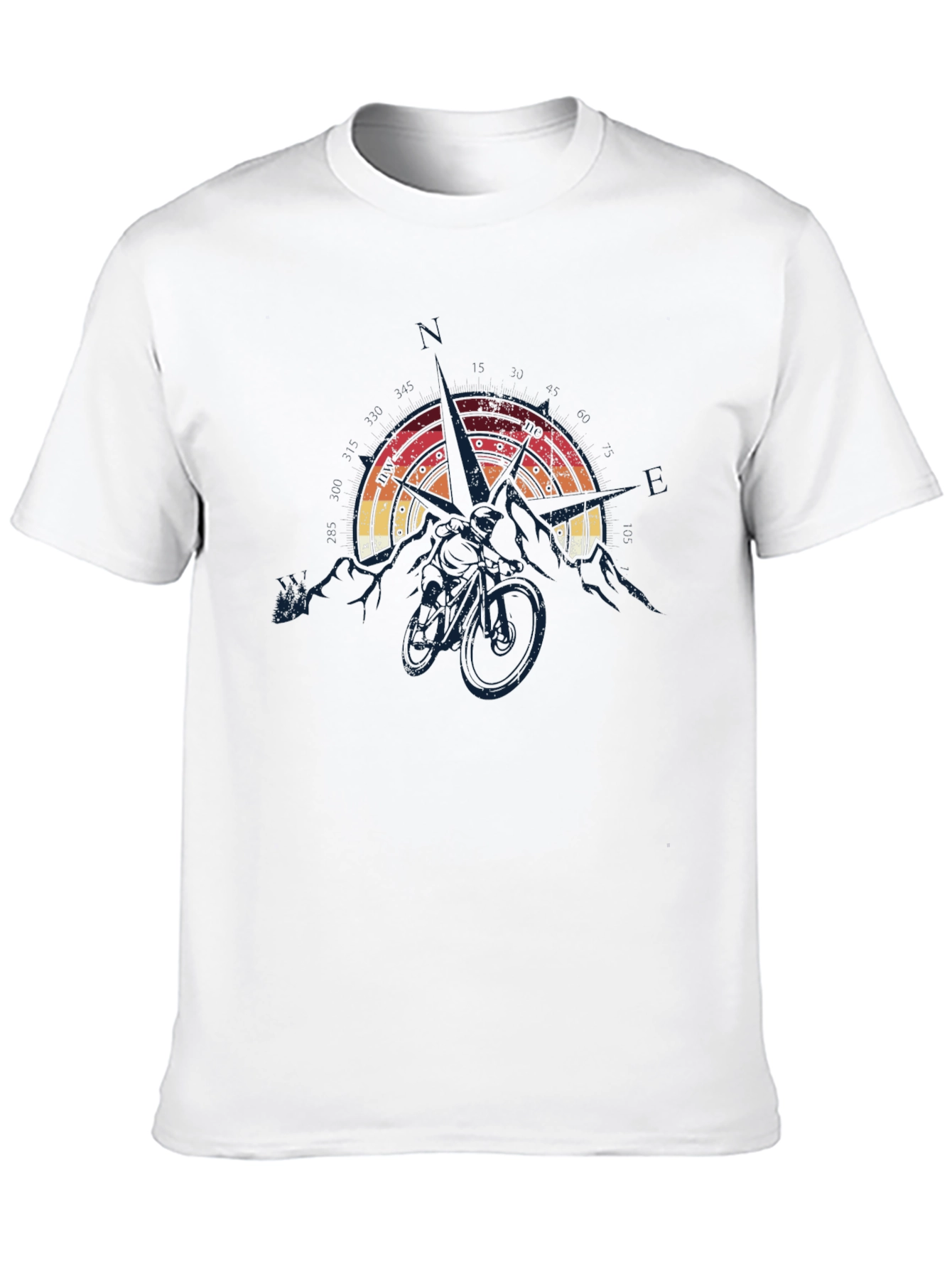 Mountain Biking Compass Graphic T-Shirt