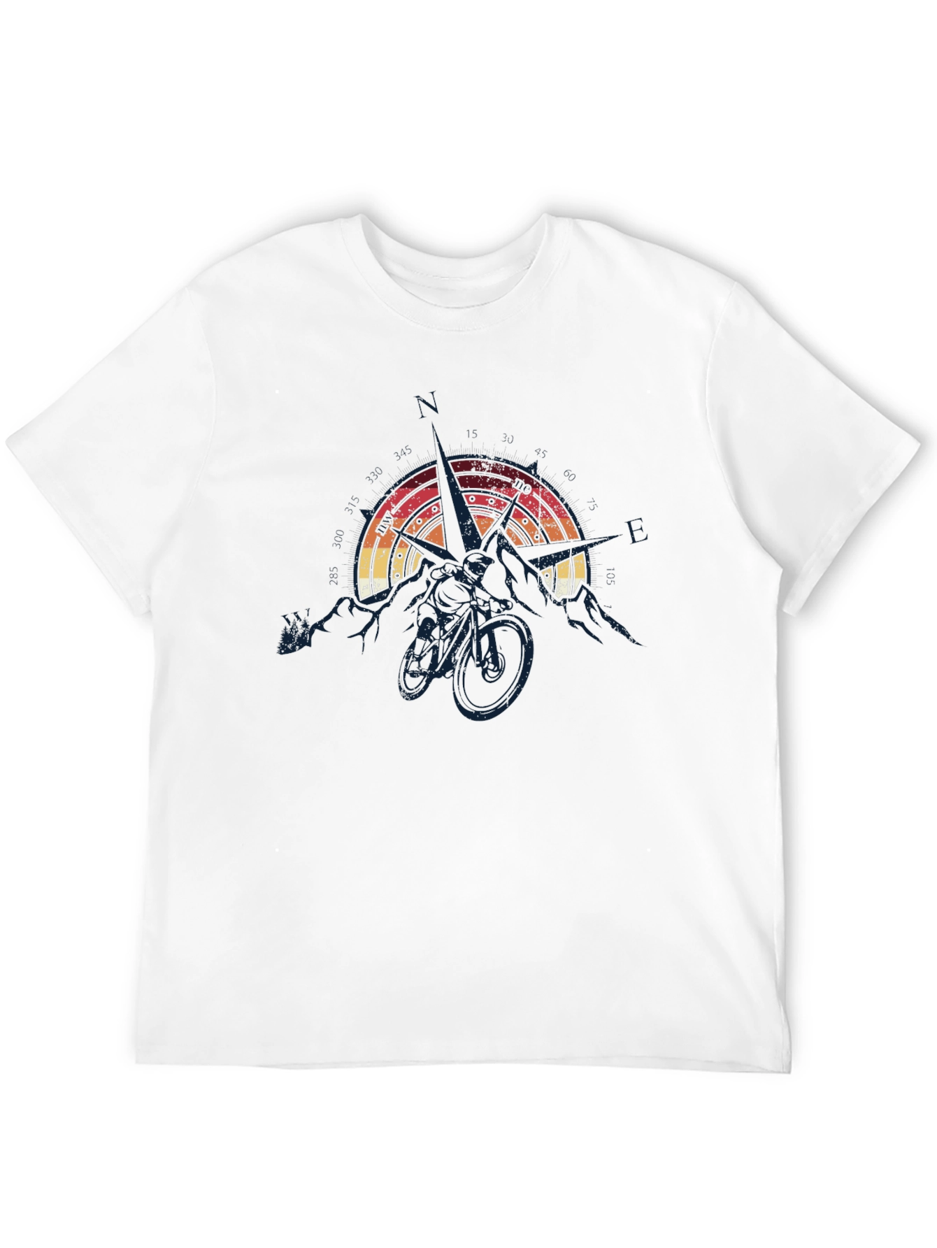 Mountain Biking Compass Graphic T-Shirt