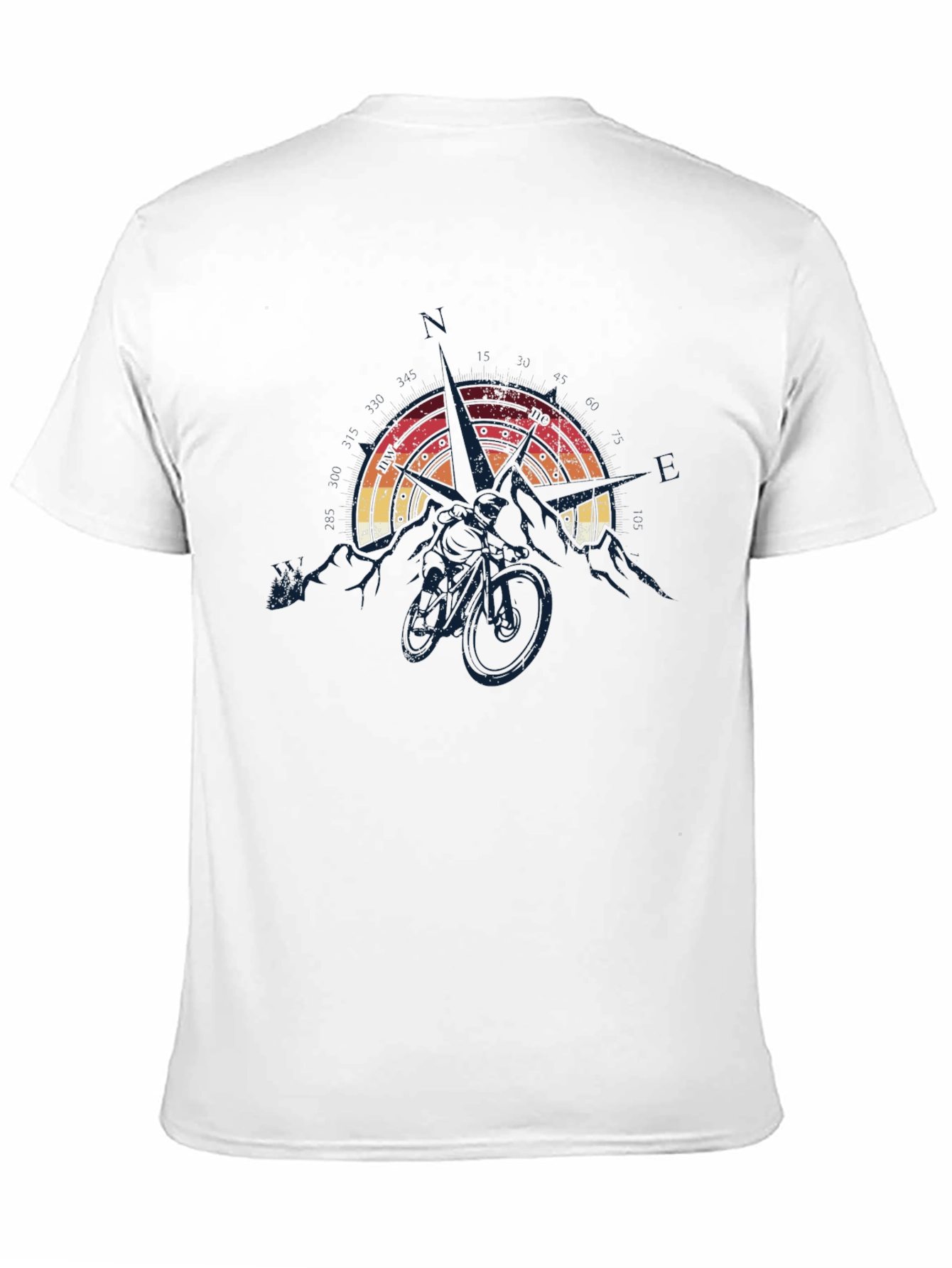 Mountain Biking Compass Graphic T-Shirt