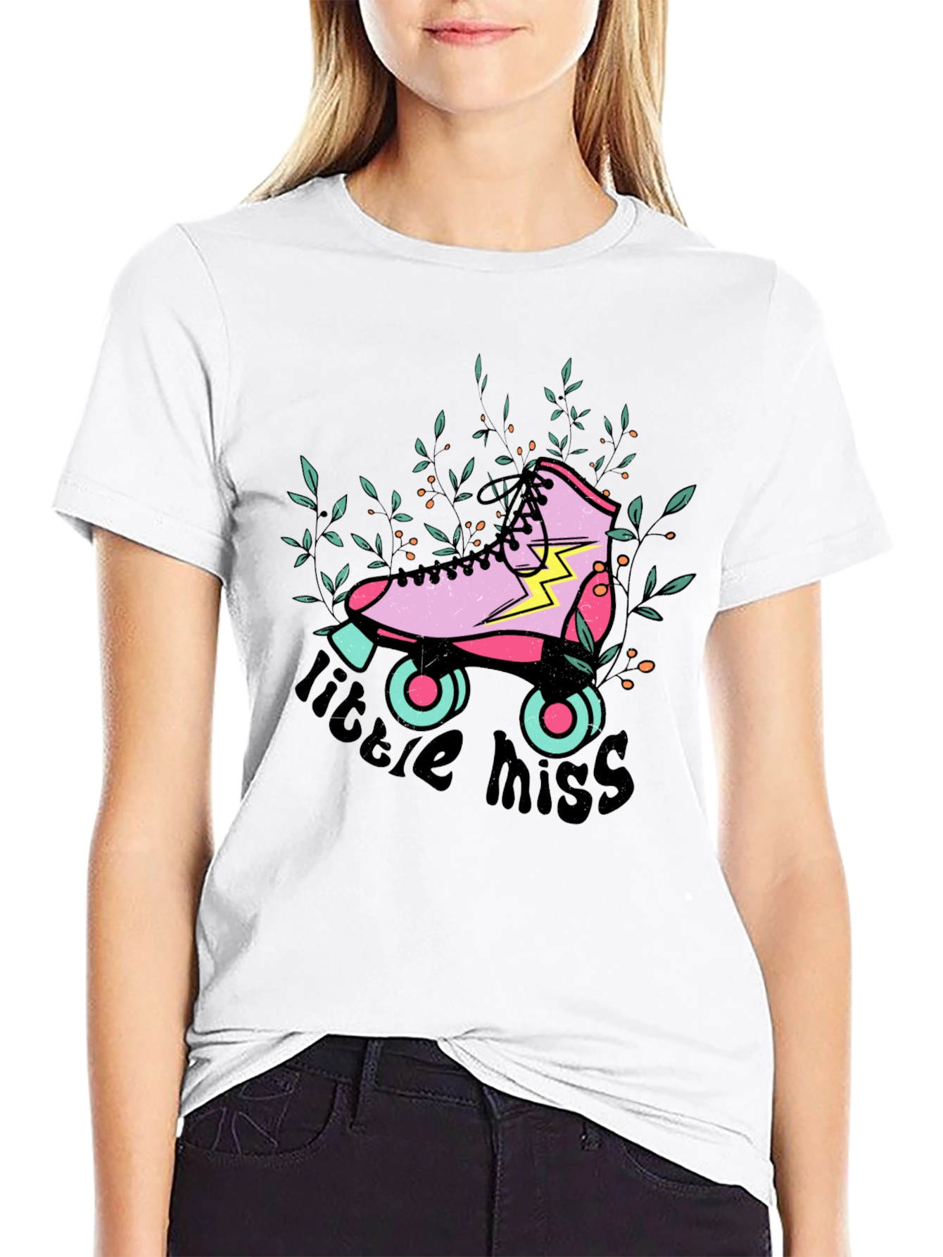 Retro Roller Skate Tee - Little Miss Graphic