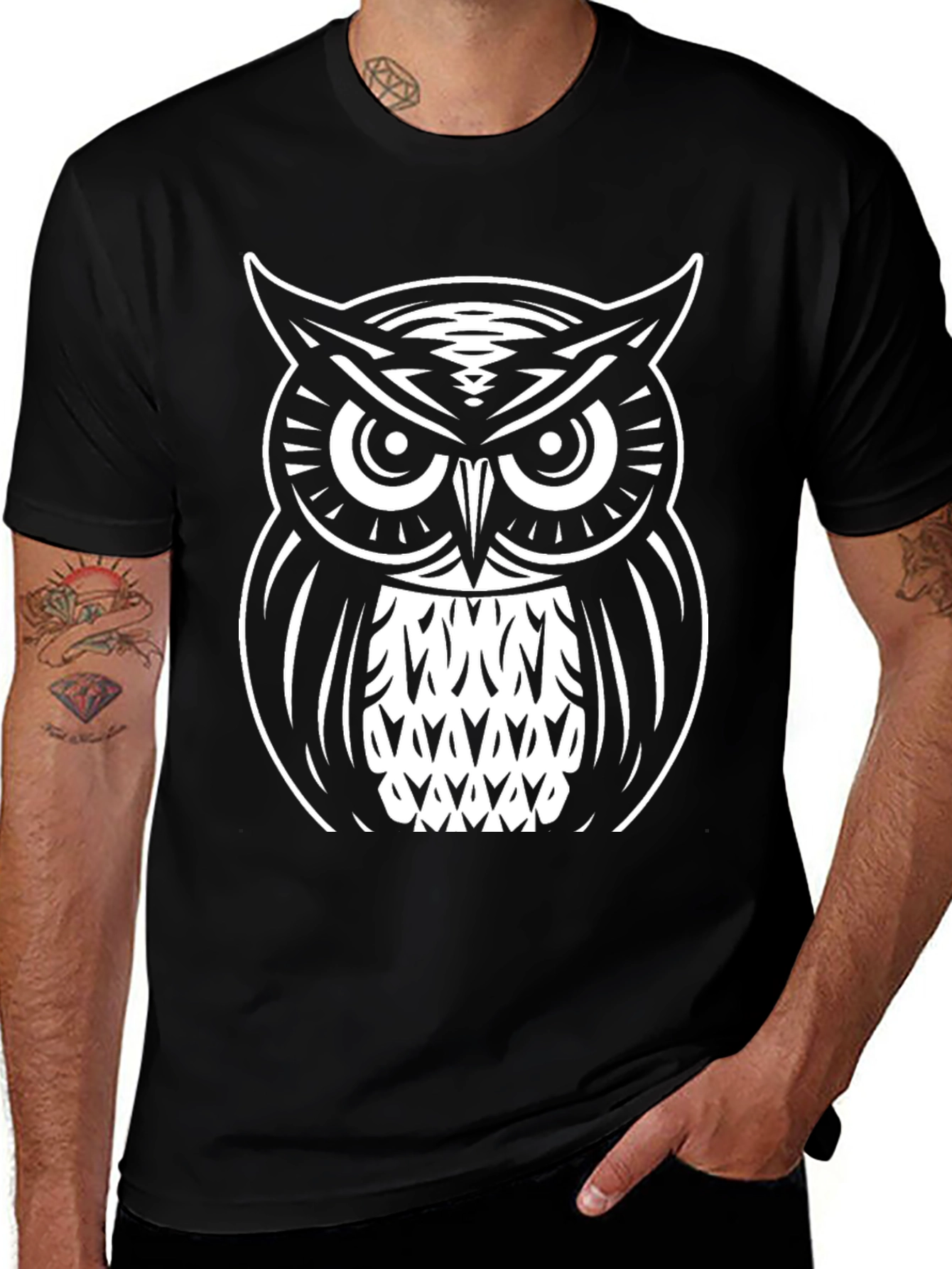 Owl Graphic Print T-Shirt