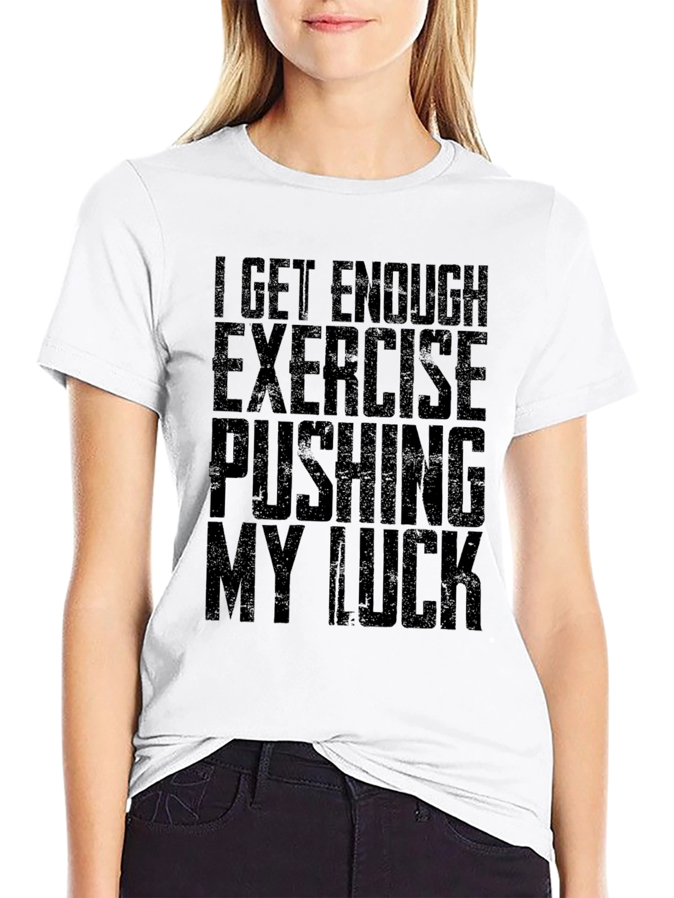 Funny Exercise Pushing My Luck Graphic T-Shirt
