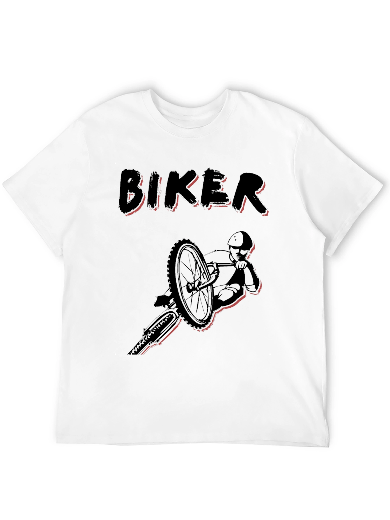 Biker Graphic Tee - Black Cotton T-Shirt